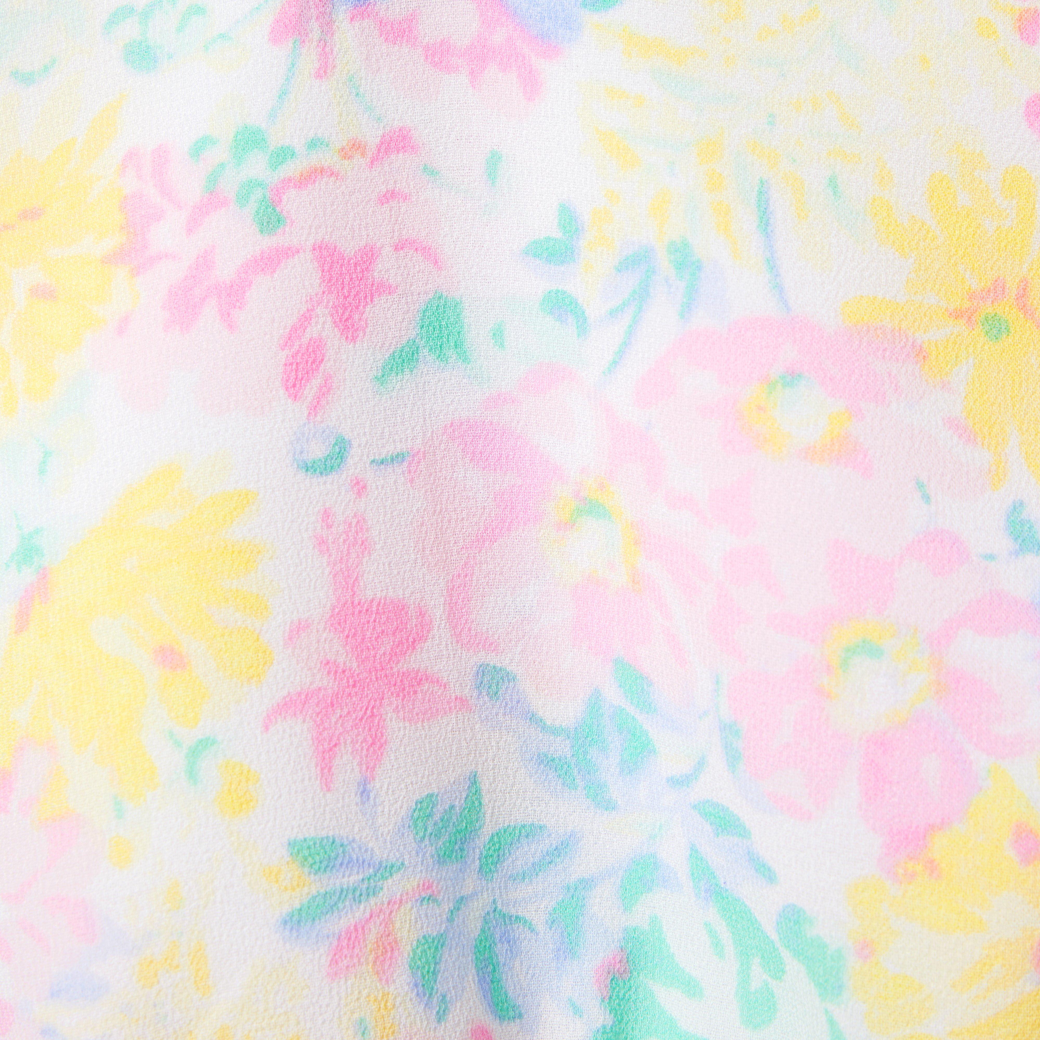 Floral Ruffle Chiffon Cropped Top image number 2