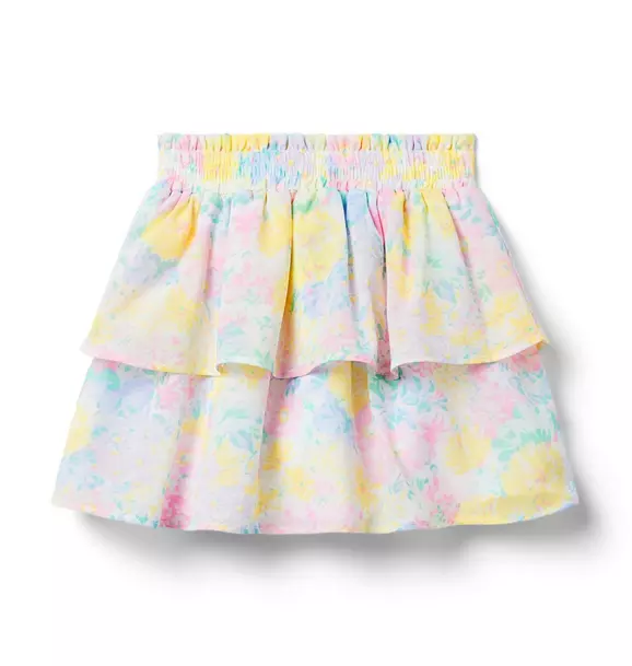 Floral Tiered Chiffon Skirt image number 0