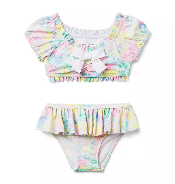 Recycled Floral Ruffle 2-Piece Swimsuit image number 0