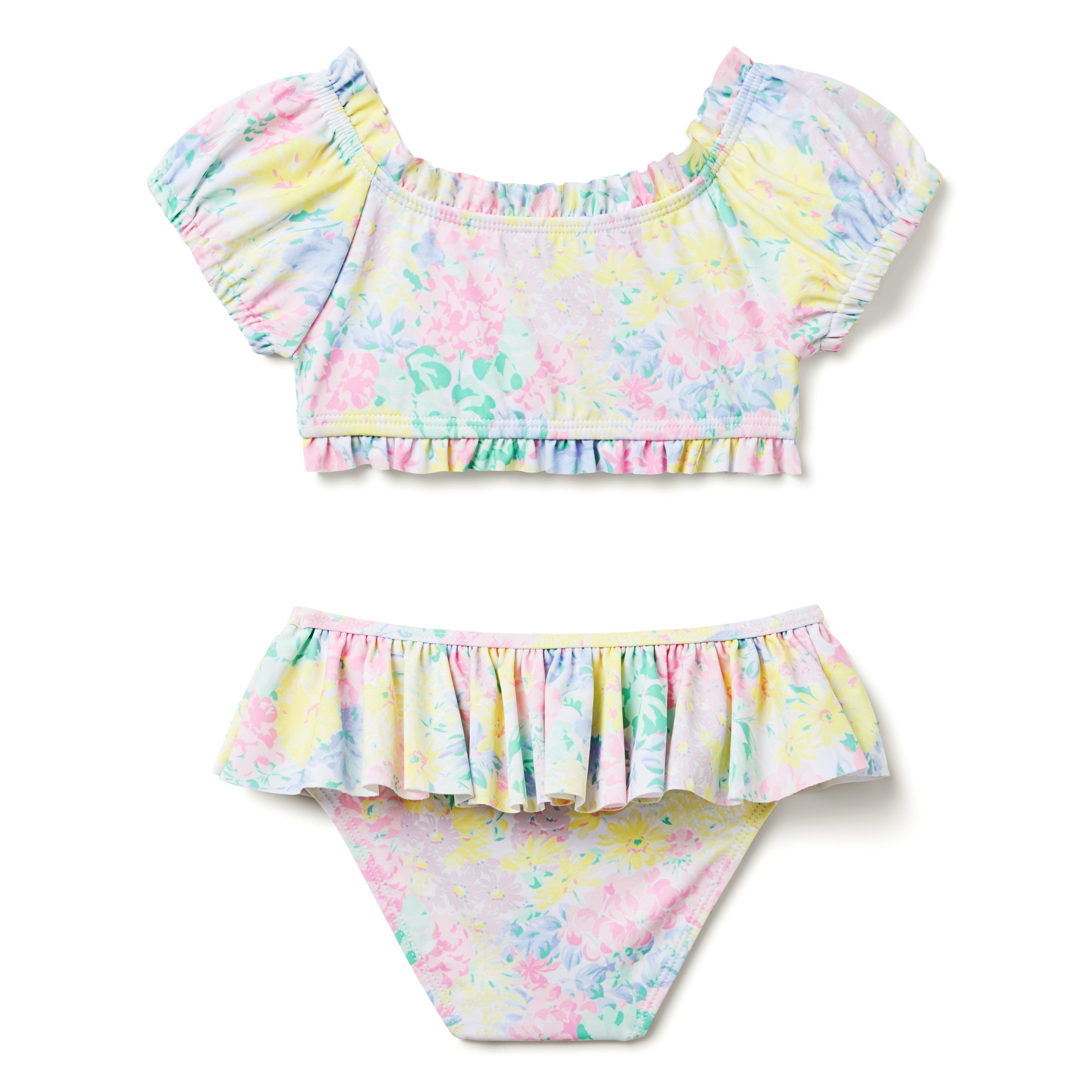 Recycled Floral Ruffle 2-Piece Swimsuit image number 1