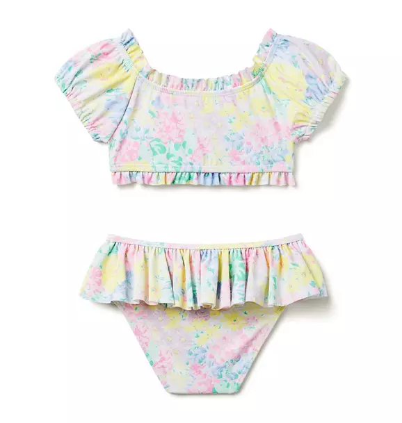 Recycled Floral Ruffle 2-Piece Swimsuit image number 1