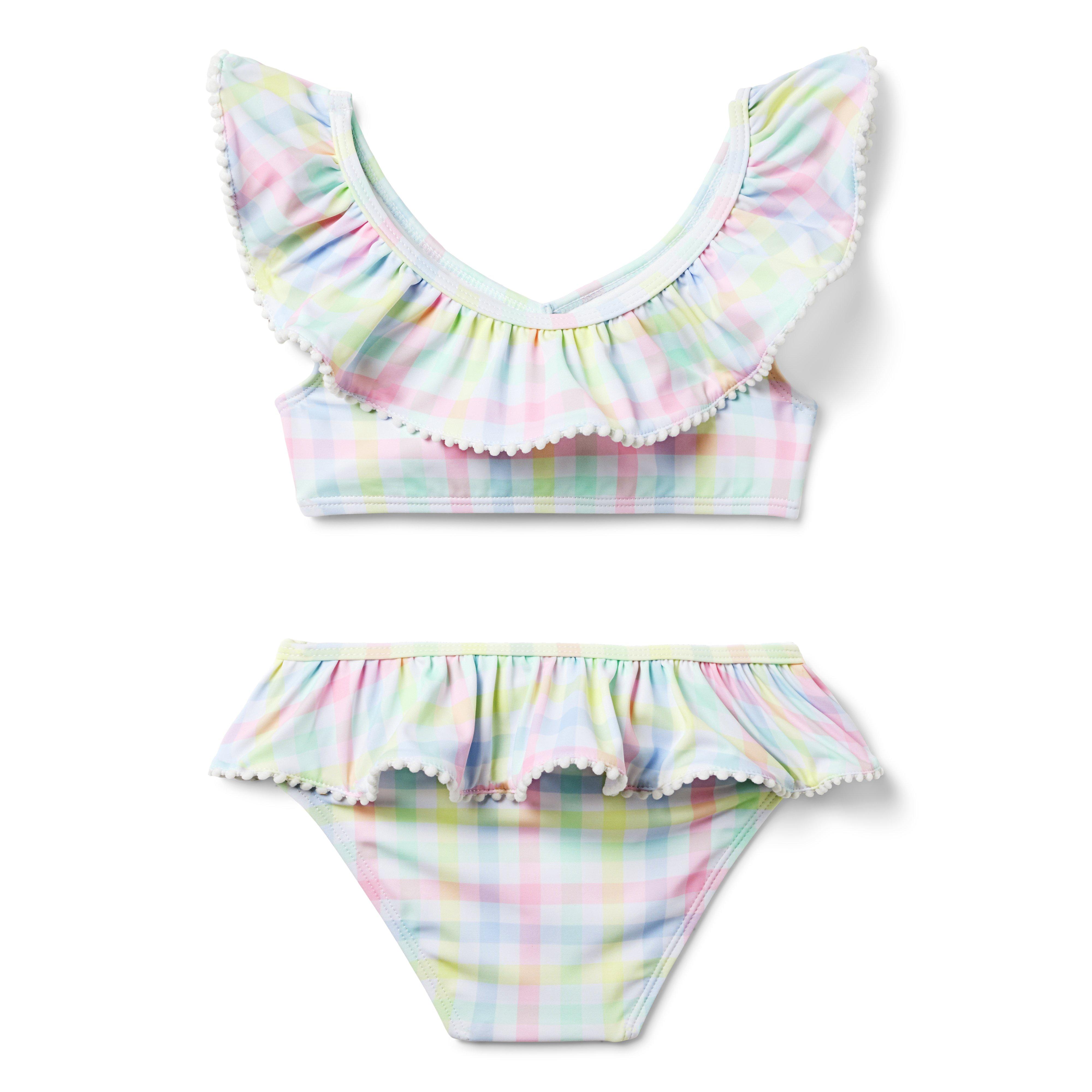 Recycled Gingham Ruffle 2-Piece Swimsuit