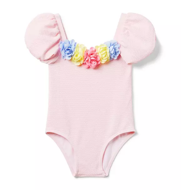 Recycled Rosette Puff Sleeve Swimsuit image number 0