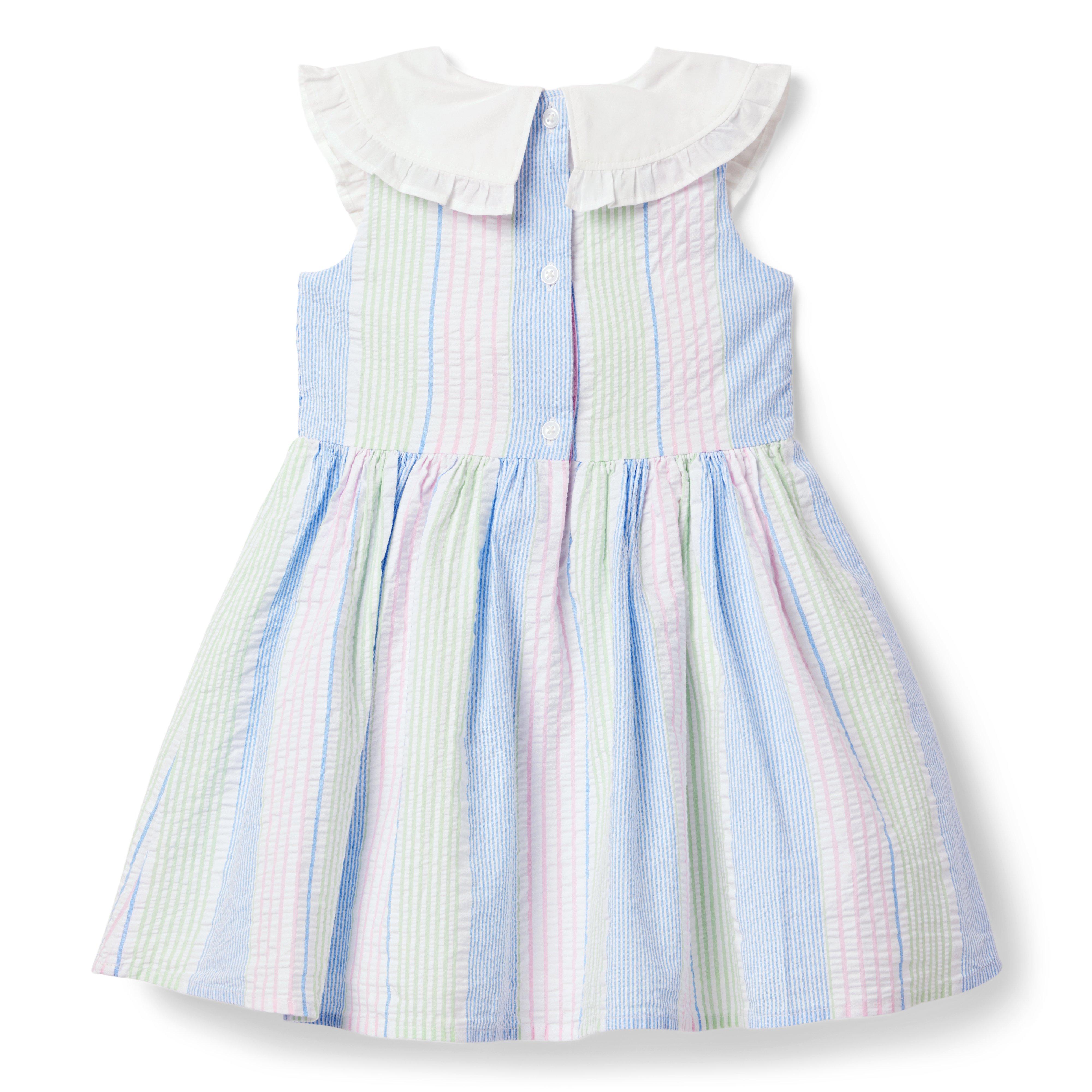 Girl Unicorn Blue Stripe The Seersucker Smocked Sundress by Janie and Jack