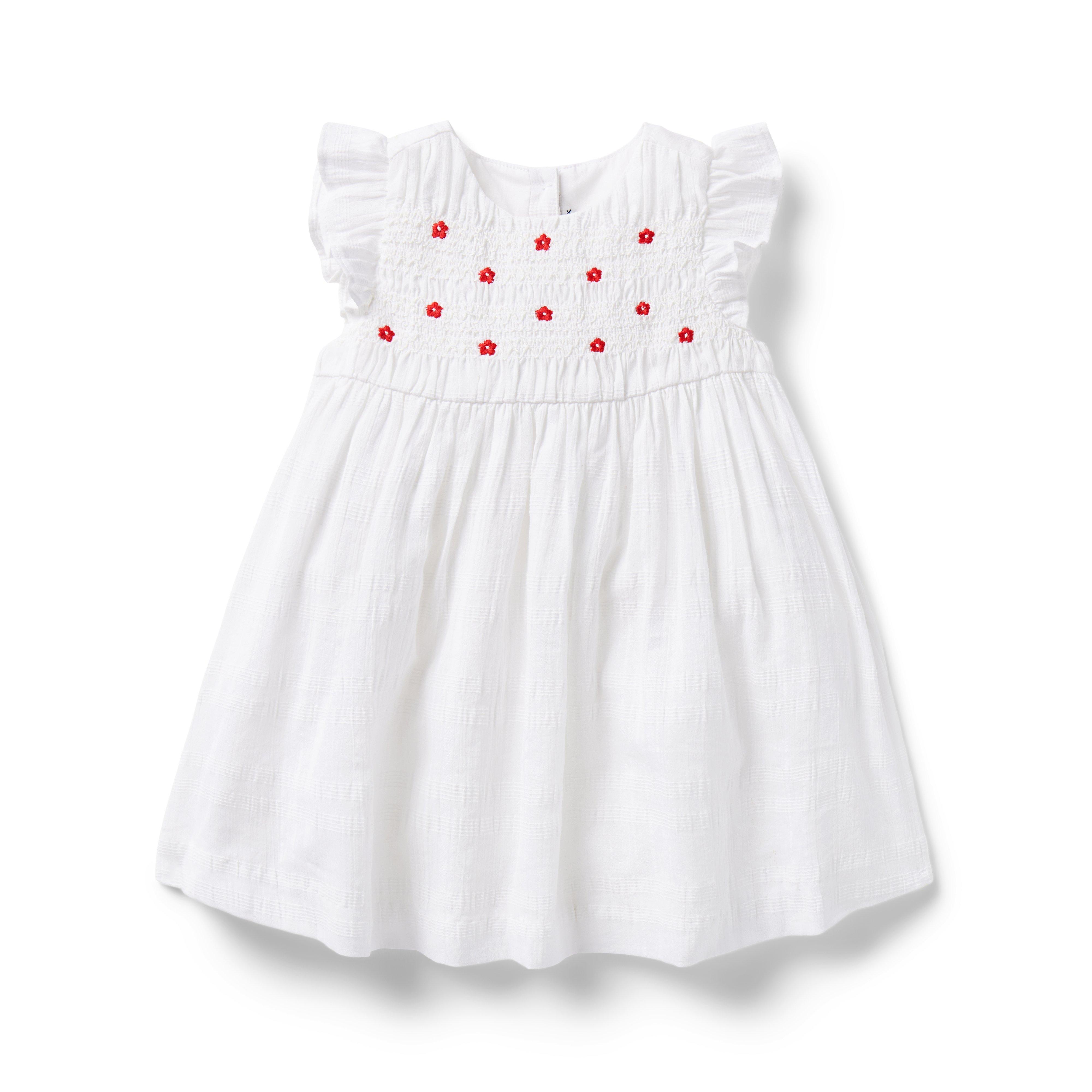 Newborn White Baby Embroidered Smocked Dress by Janie and Jack