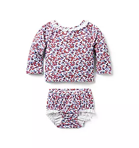 Baby Recycled Floral Rash Guard Swimsuit