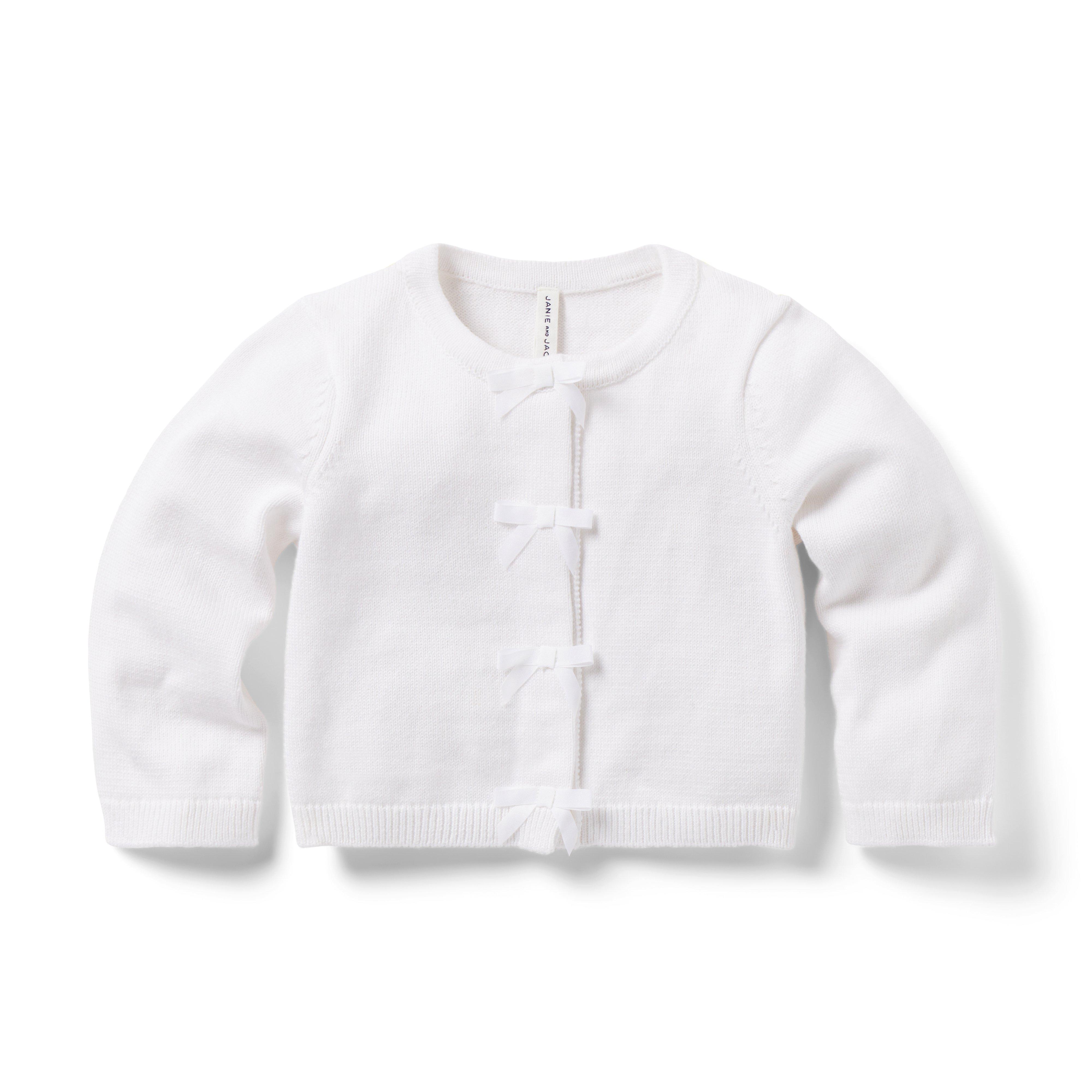 Newborn White Baby Bow Cardigan by Janie and Jack