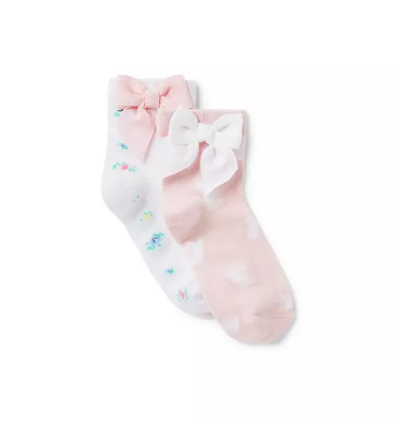 Bunny and Floral Bow Sock 2-Pack image number 0
