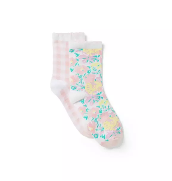 Gingham and Floral Sock 2-Pack image number 0