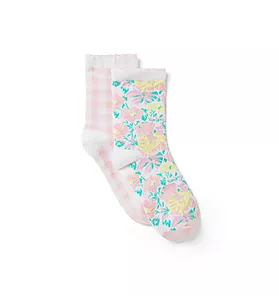 Gingham and Floral Sock 2-Pack