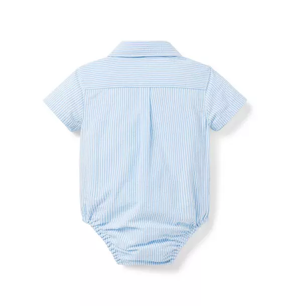 Newborn Light Blue Stripe Baby Striped Seersucker Bodysuit by Janie and Jack