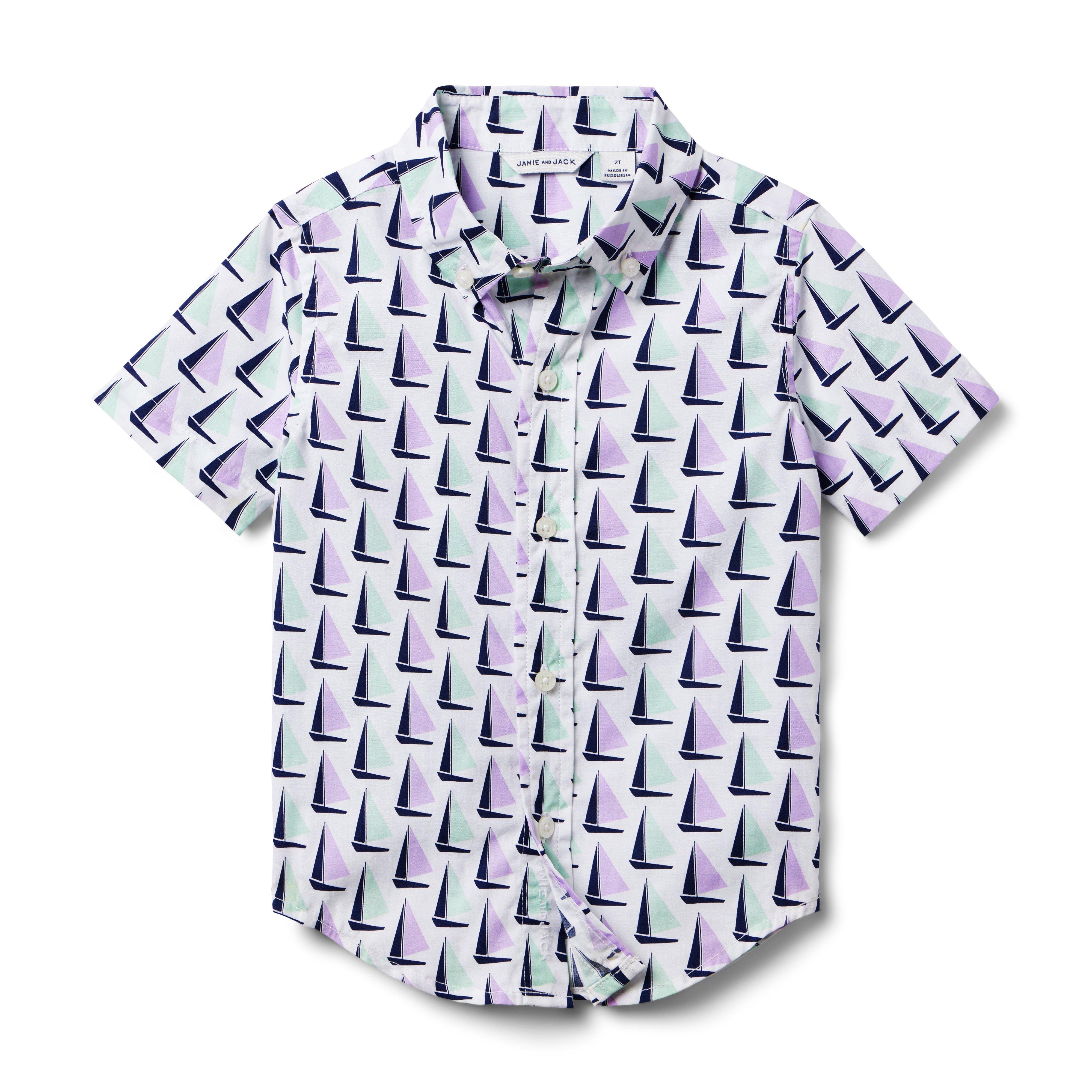 Geo Sailboat Poplin Shirt image number 0