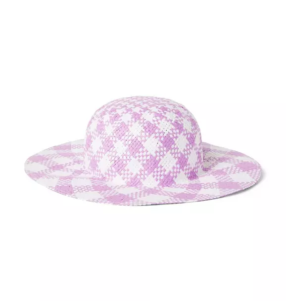 Gingham Straw Sun Hat image number 0