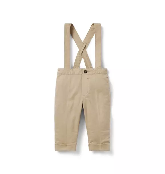 Baby Linen-Cotton Suspender Pant image number 0