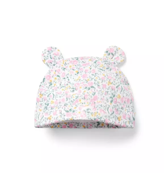 Baby Floral Bear Ear Beanie image number 0