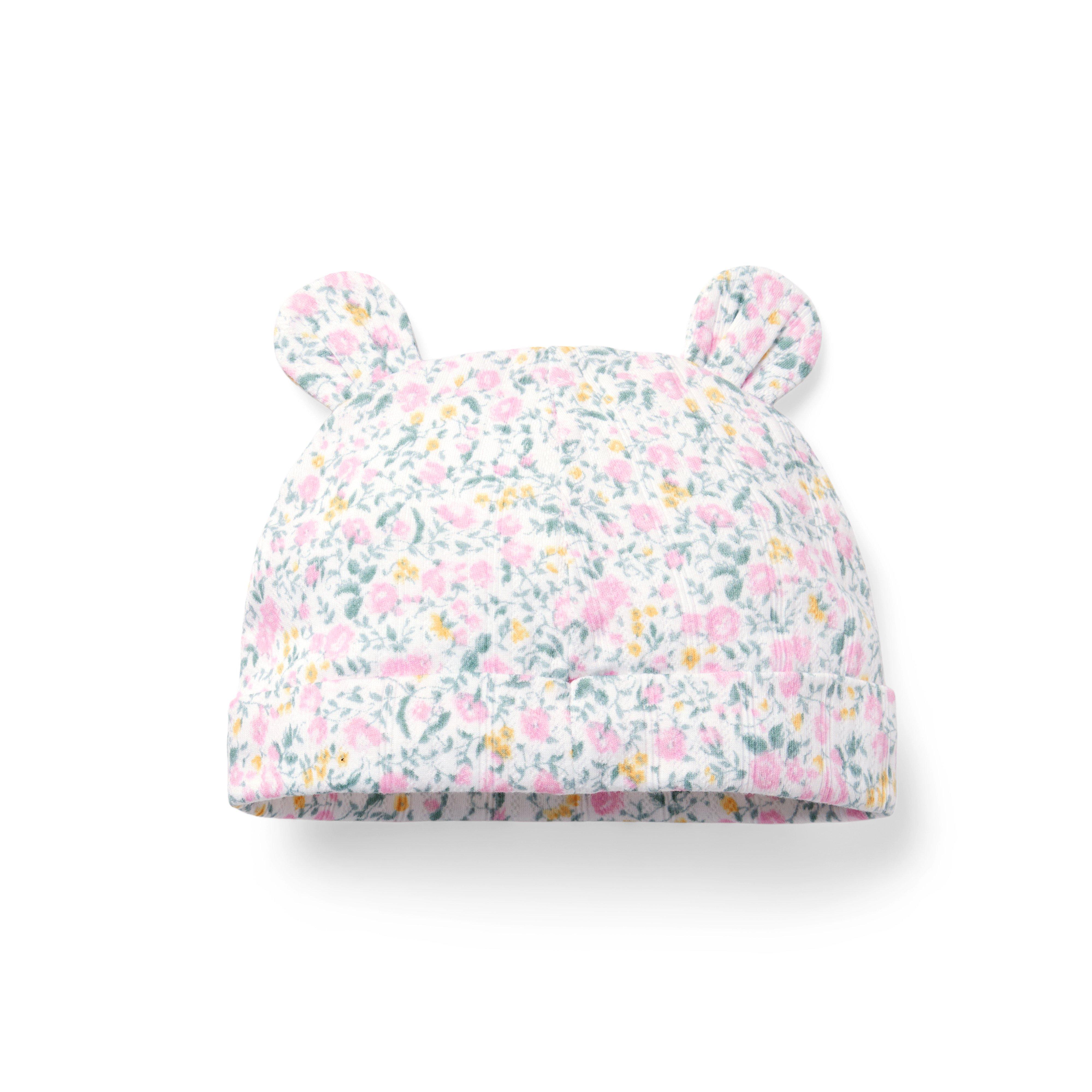 Baby Floral Bear Ear Beanie image number 1