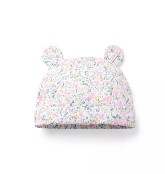 Baby Floral Bear Ear Beanie image number 1
