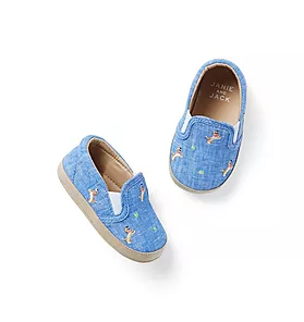 Baby Embroidered Dog Slip-On Sneaker