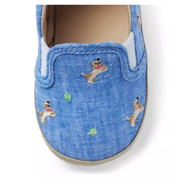 Baby Embroidered Dog Slip-On Sneaker image number 1