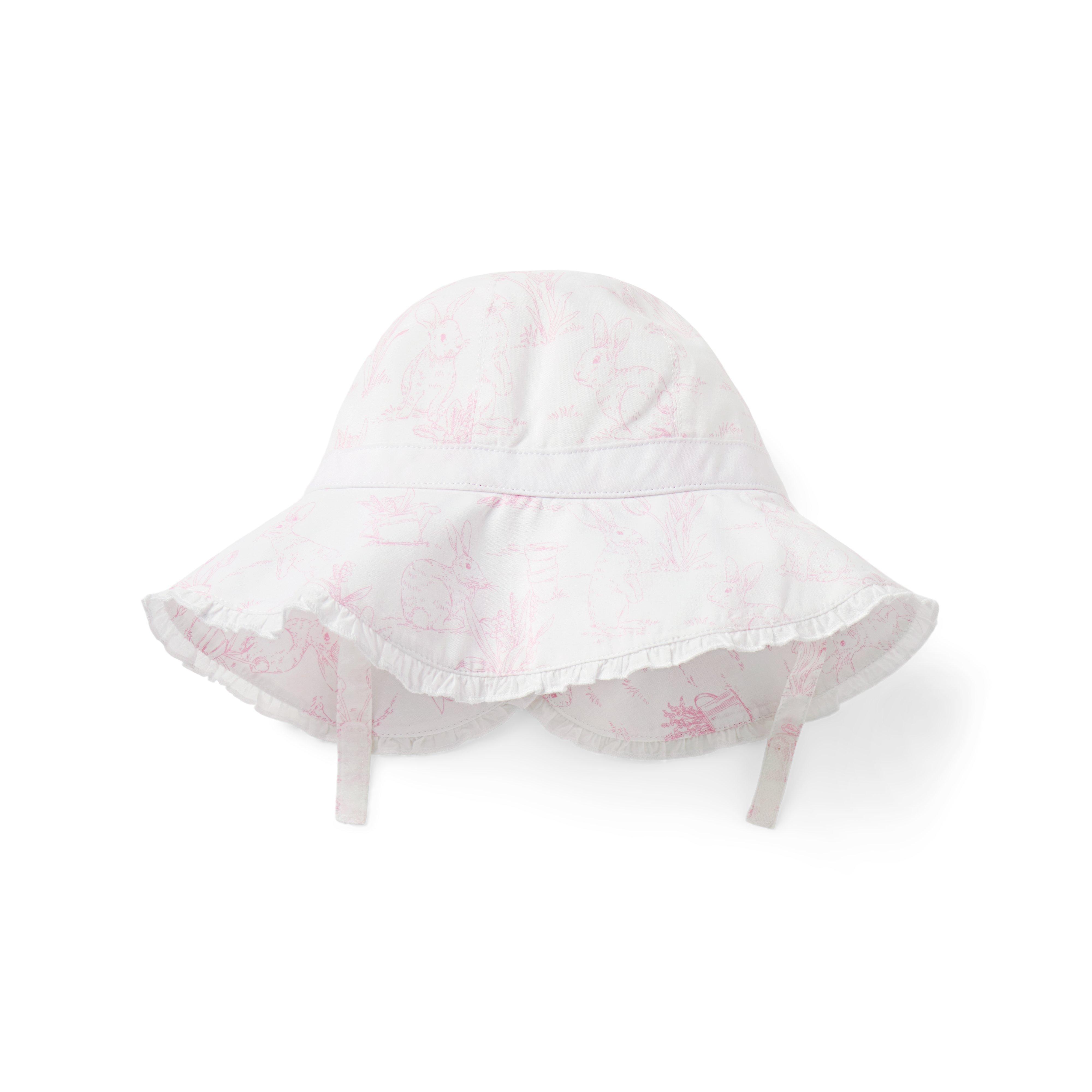 Baby Bunny Toile Sun Hat image number 1