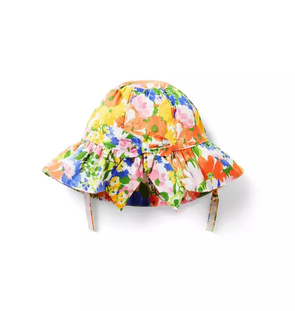 Baby Floral Bow Sun Hat image number 1