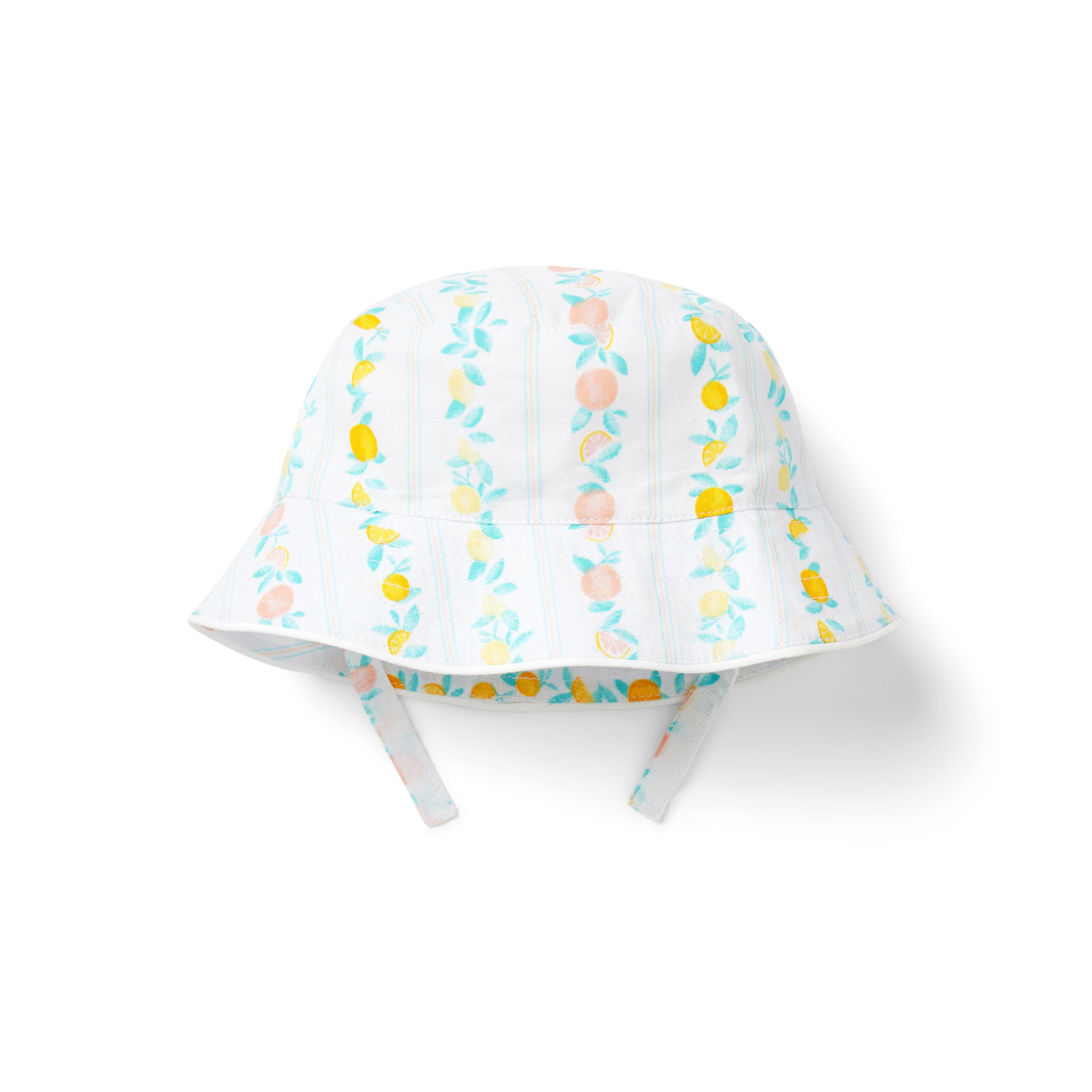Baby Citrus Stripe Linen-Cotton Sun Hat image number 0