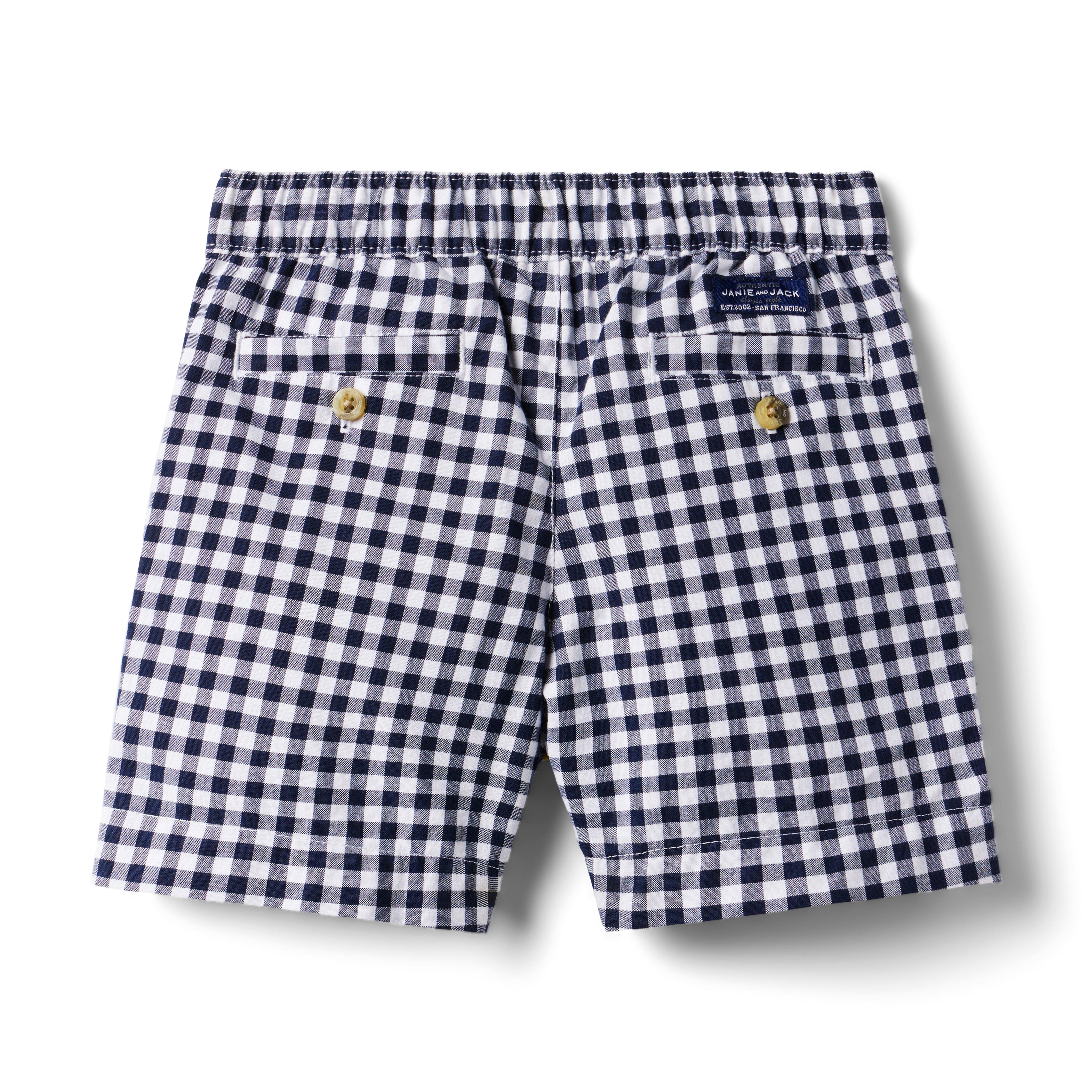 Gingham Poplin Pull-On Short