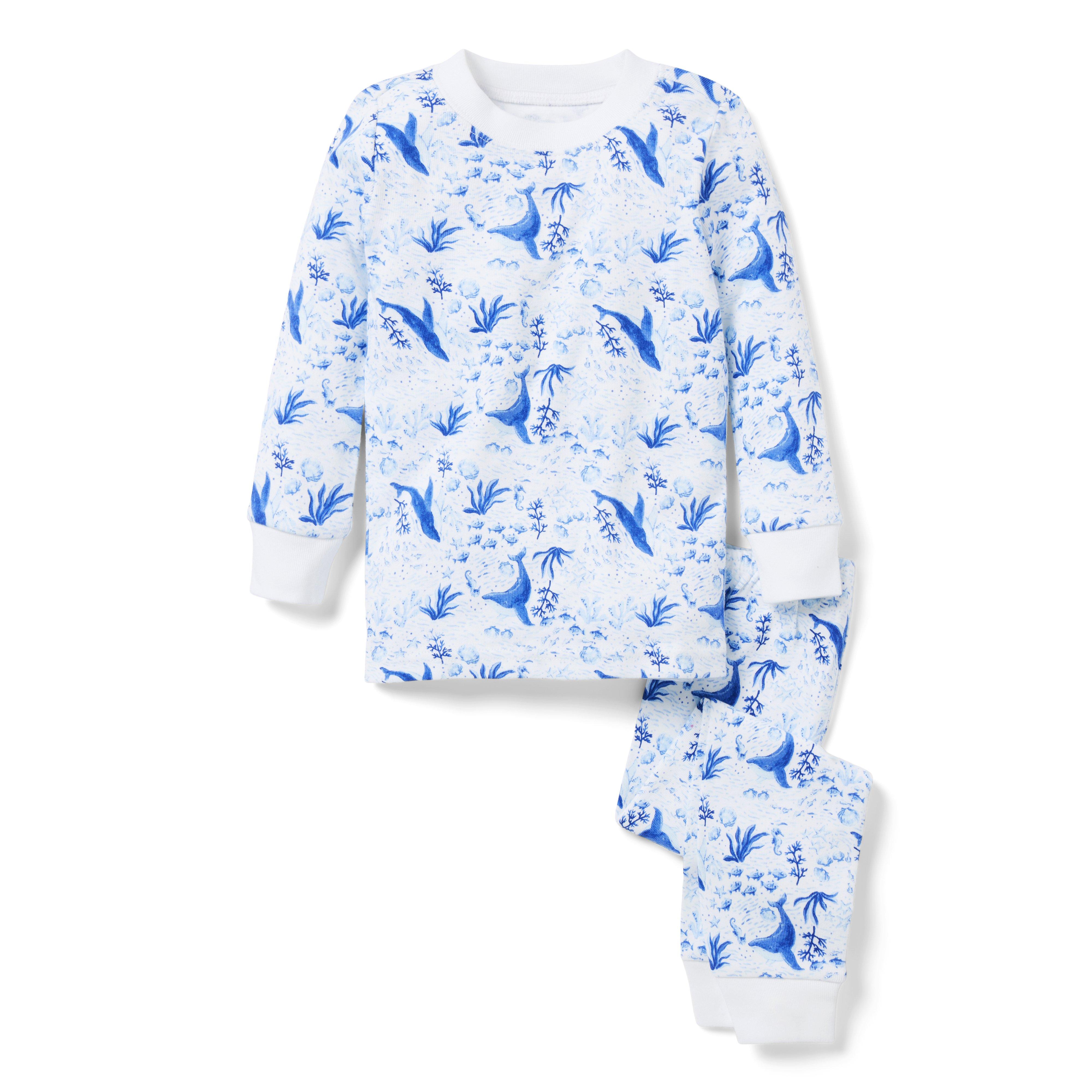 Boy White Whale Wonder Good Night Pajamas in Whale Wonder by Janie and Jack