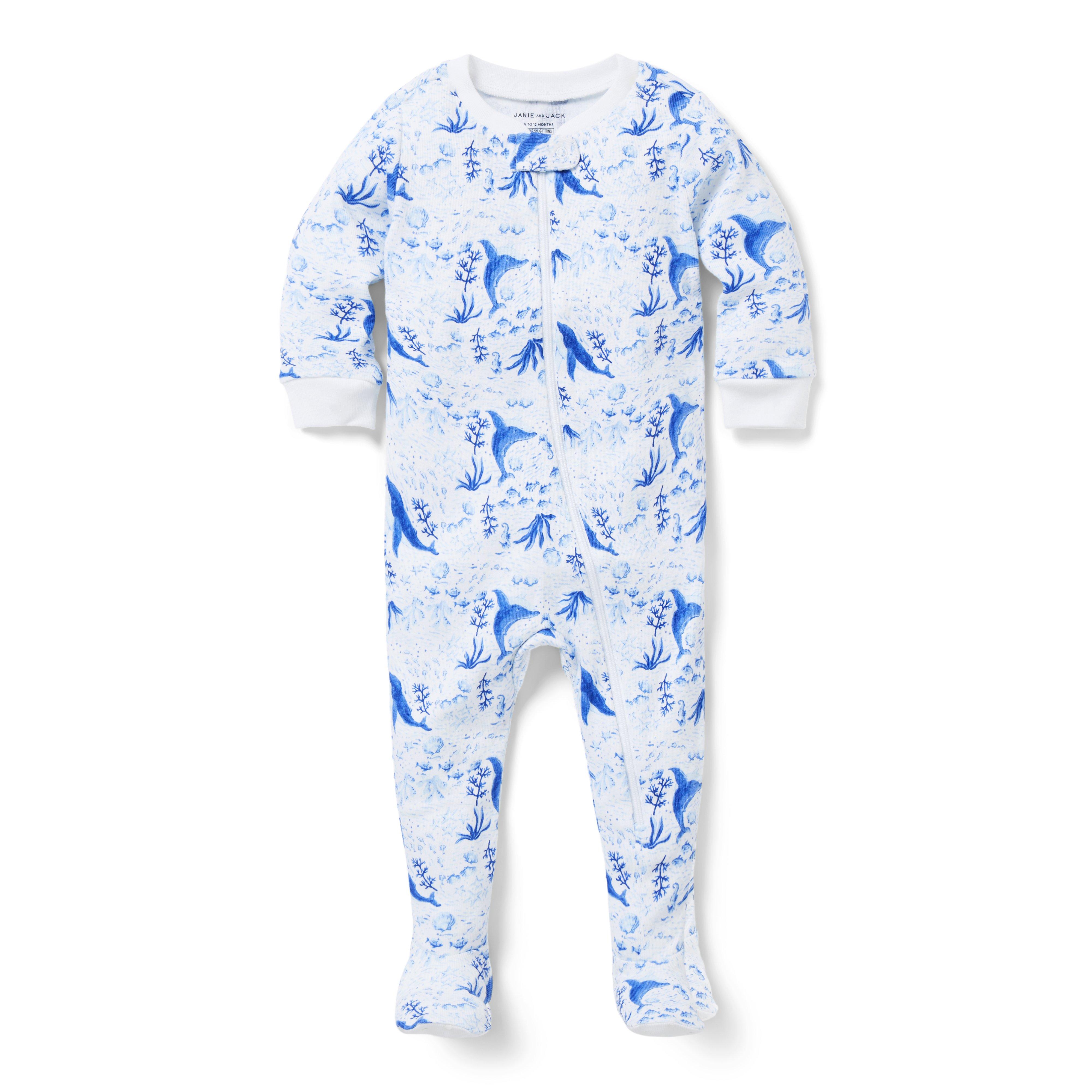 Baby Good Night Footed Pajama in Whale Wonder 