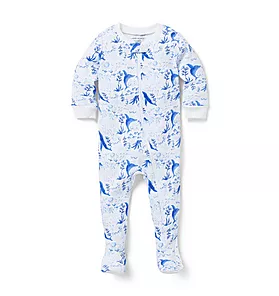 Baby Good Night Footed Pajama in Whale Wonder 