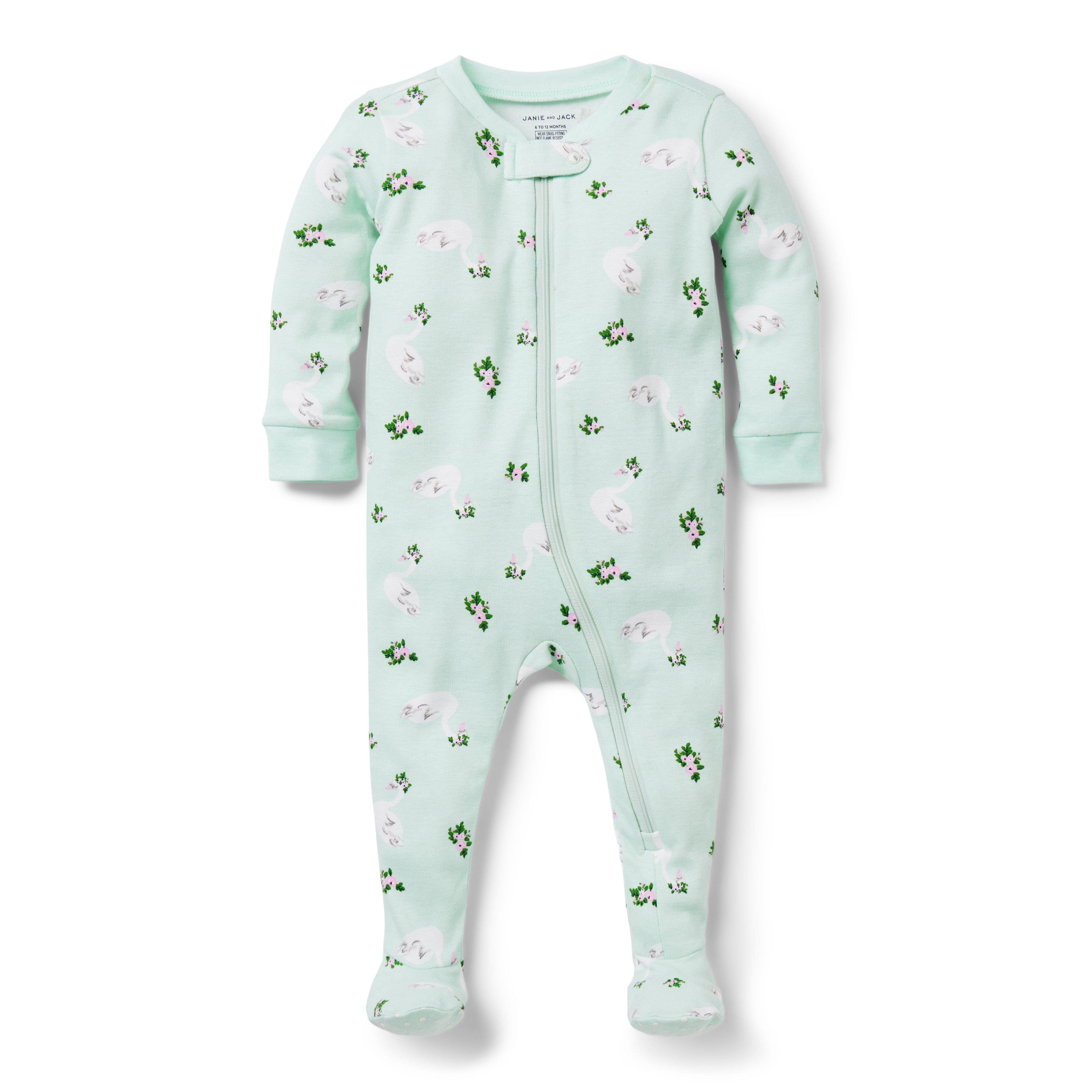 Baby Good Night Footed Pajama In Swan Dreams image number 0