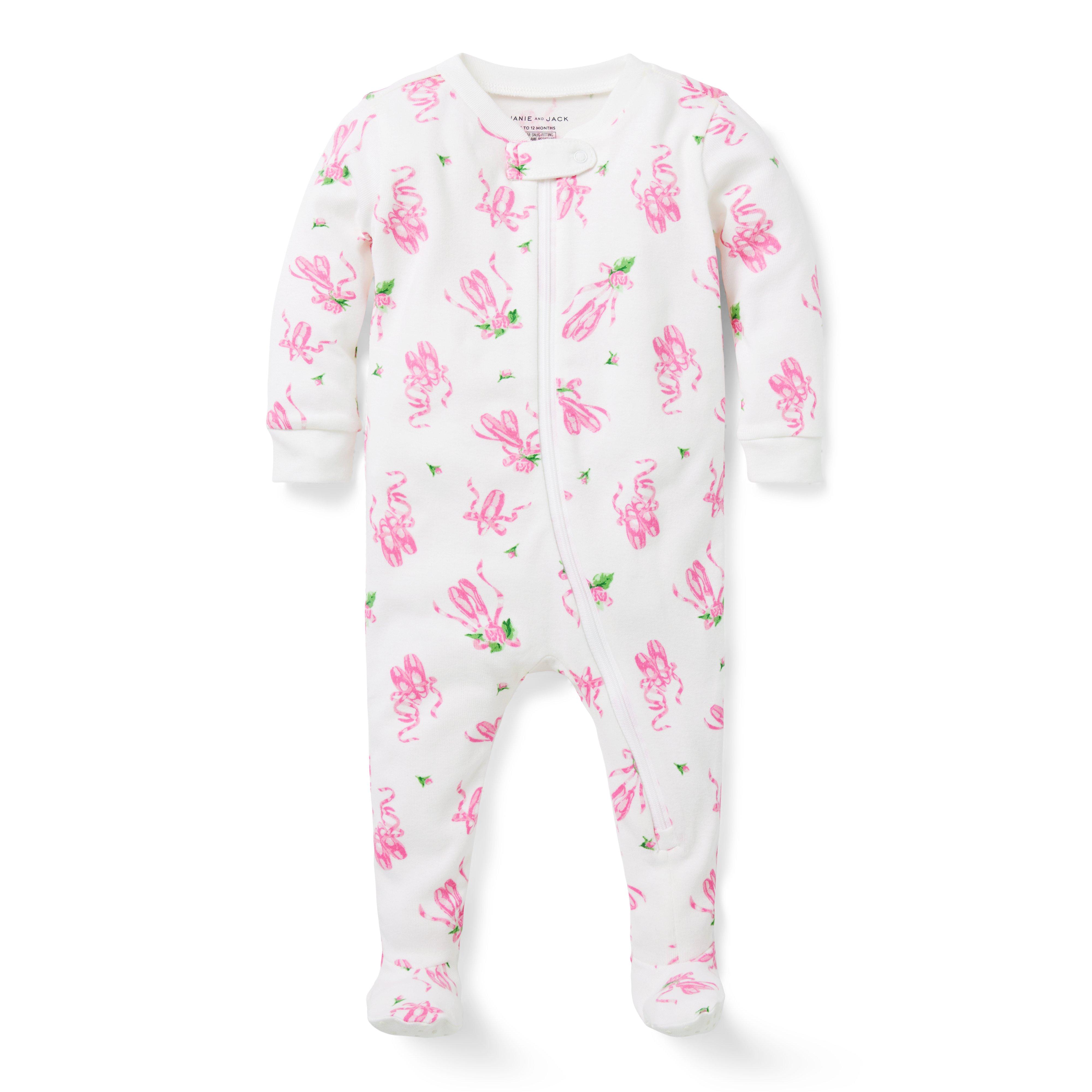 Baby Good Night Footed Pajama In Ballet Slipper