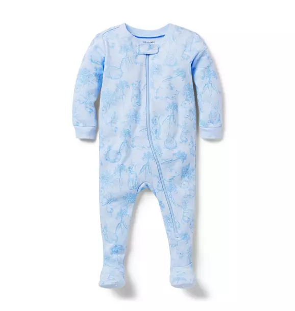 Baby Good Night Footed Pajama In Bunny Toile image number 0