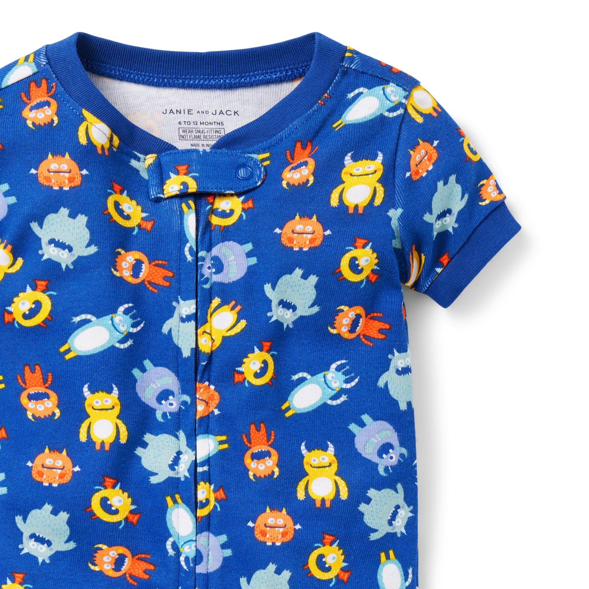 Baby Good Night Short Zip Pajama In Monster Friends image number 2