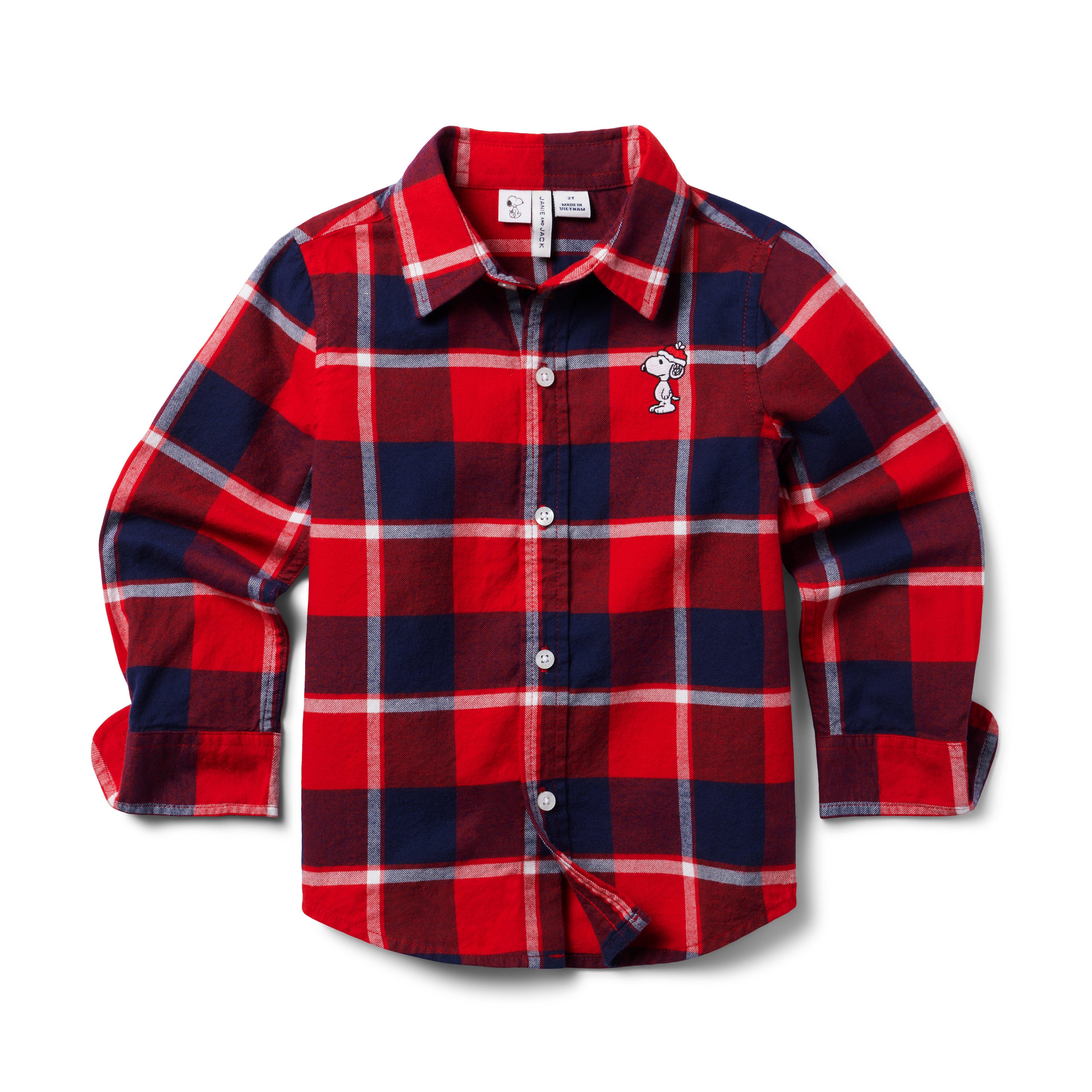 PEANUTS™ Snoopy Santa Plaid Shirt  