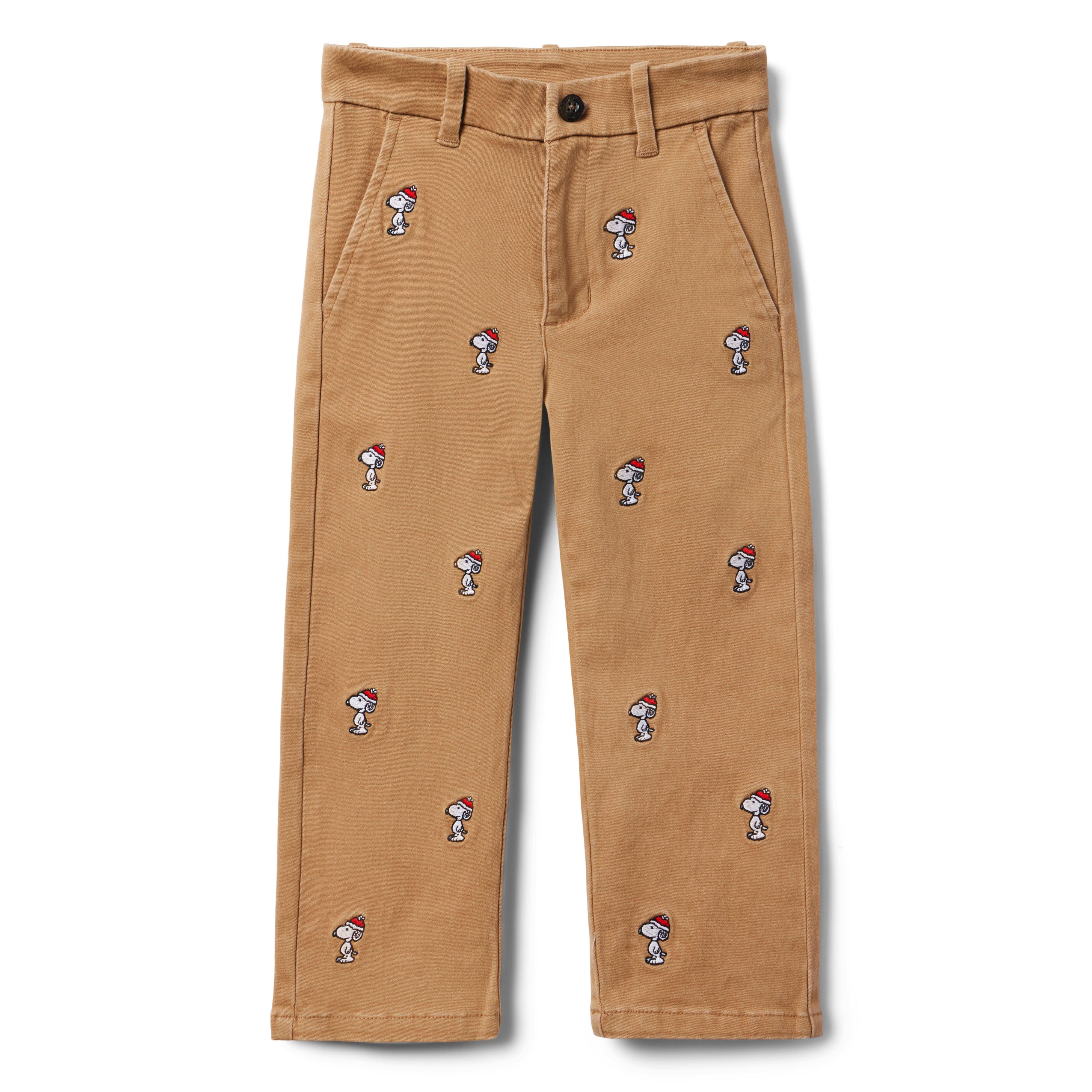 PEANUTS™ Snoopy Santa Embroidered Twill Pant