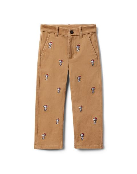 PEANUTS™ Snoopy Santa Embroidered Twill Pant