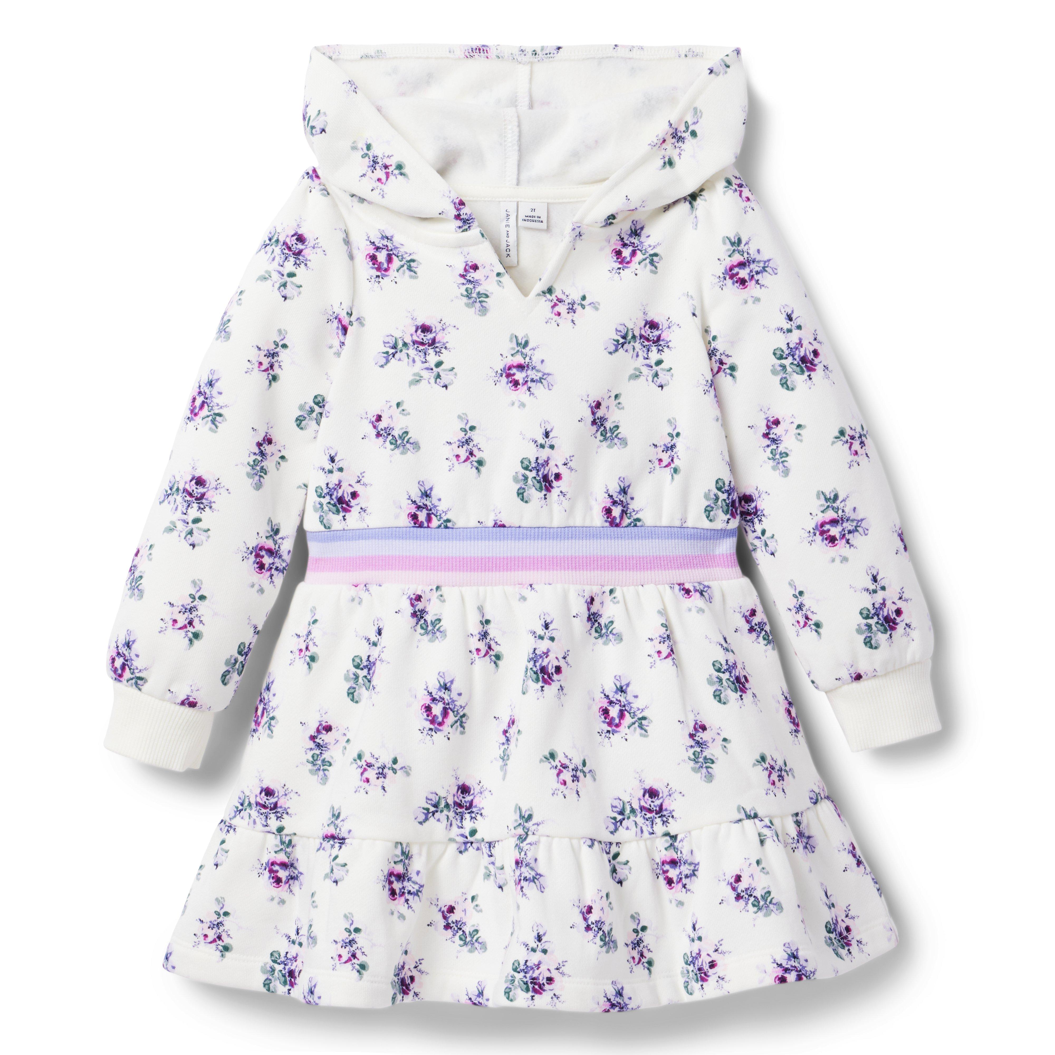 Floral Hooded Fleece Dress