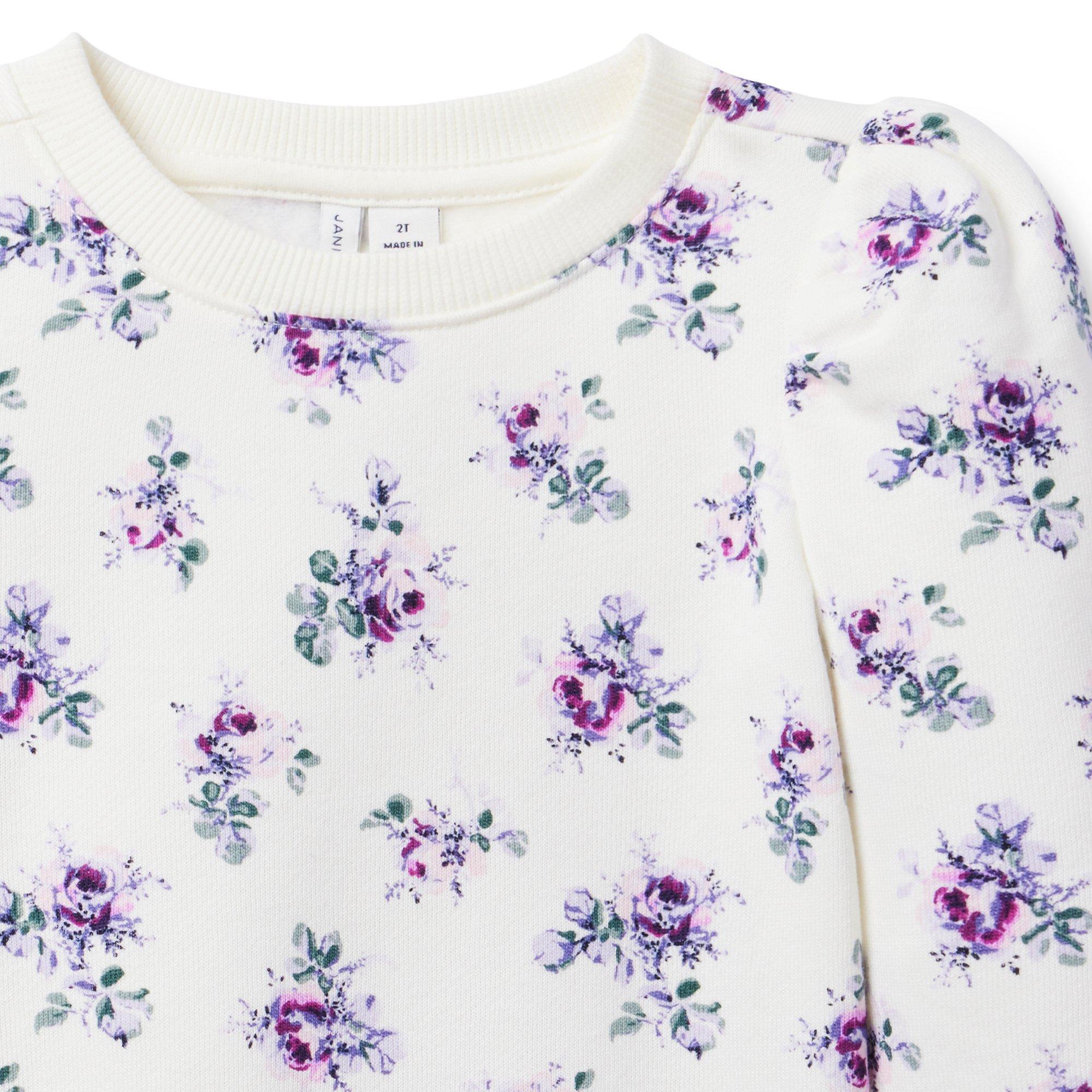 Floral Puff Sleeve Sweatshirt image number 3