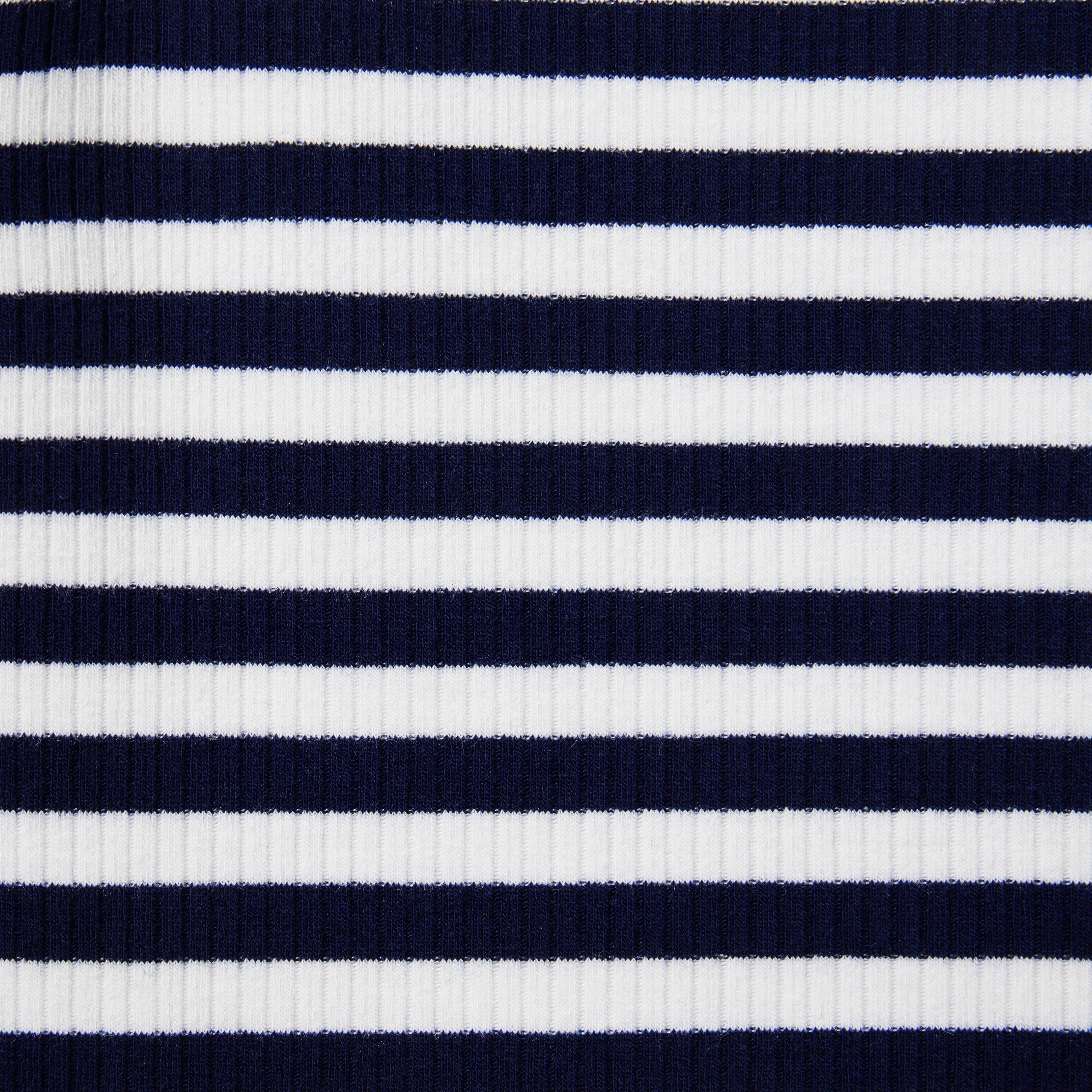 Striped Ribbed Ruffle Shoulder Top image number 2