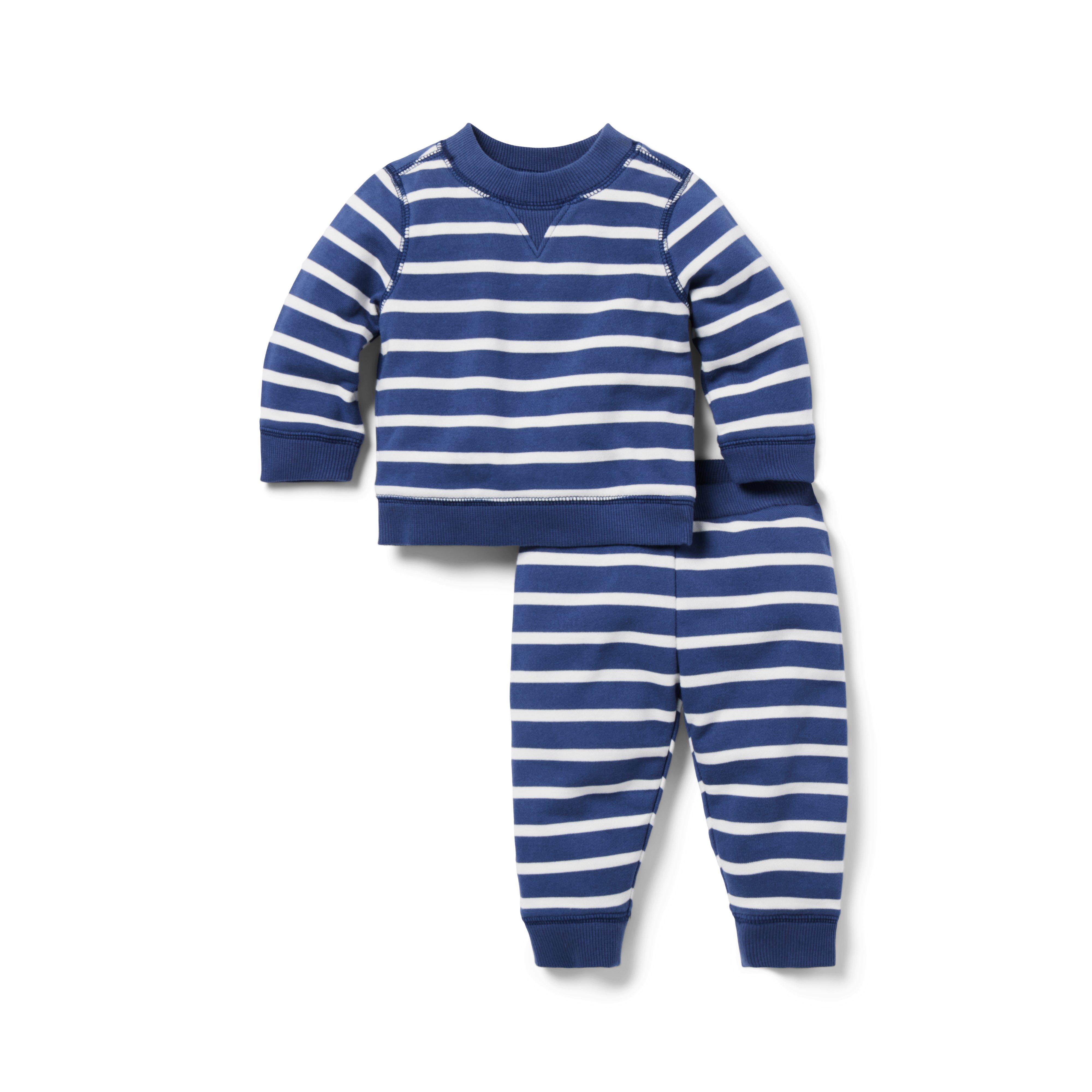 Baby Striped French Terry Matching Set