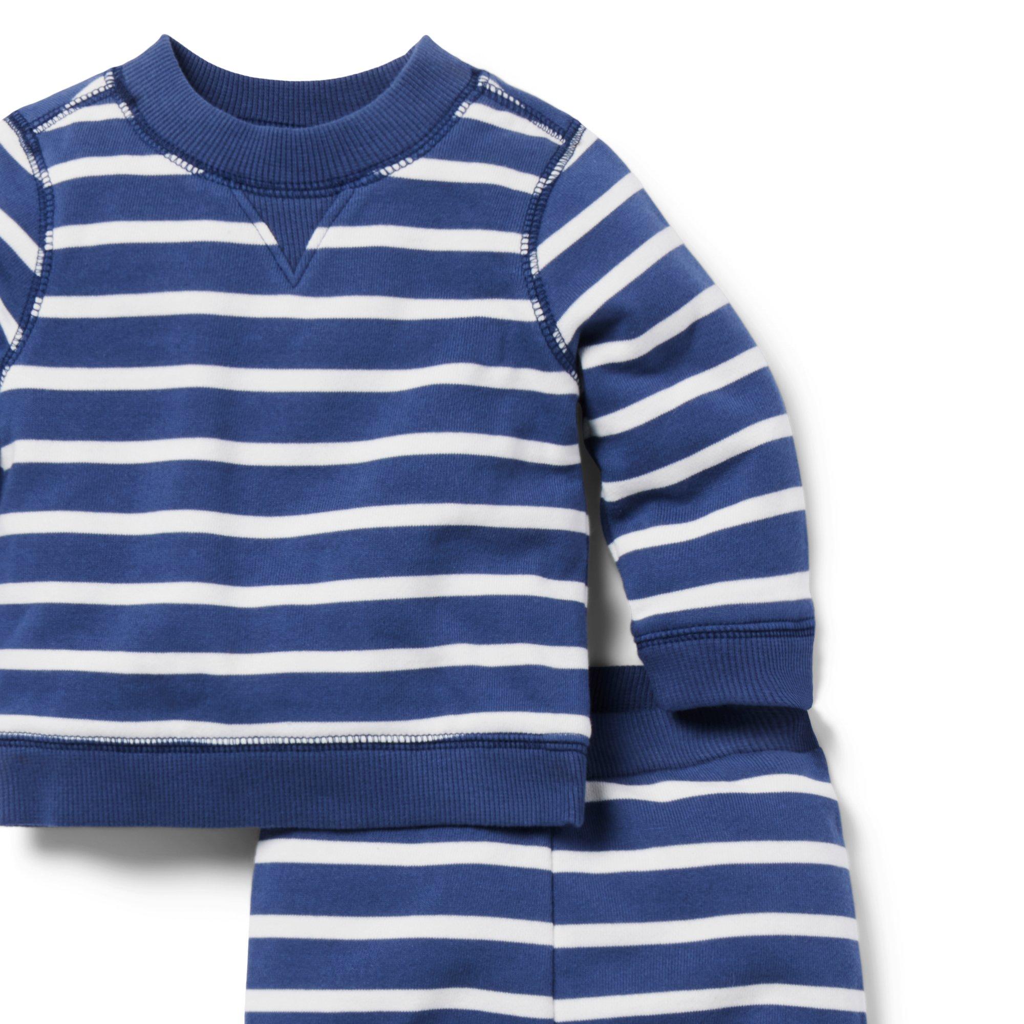 Baby Striped French Terry Matching Set image number 2