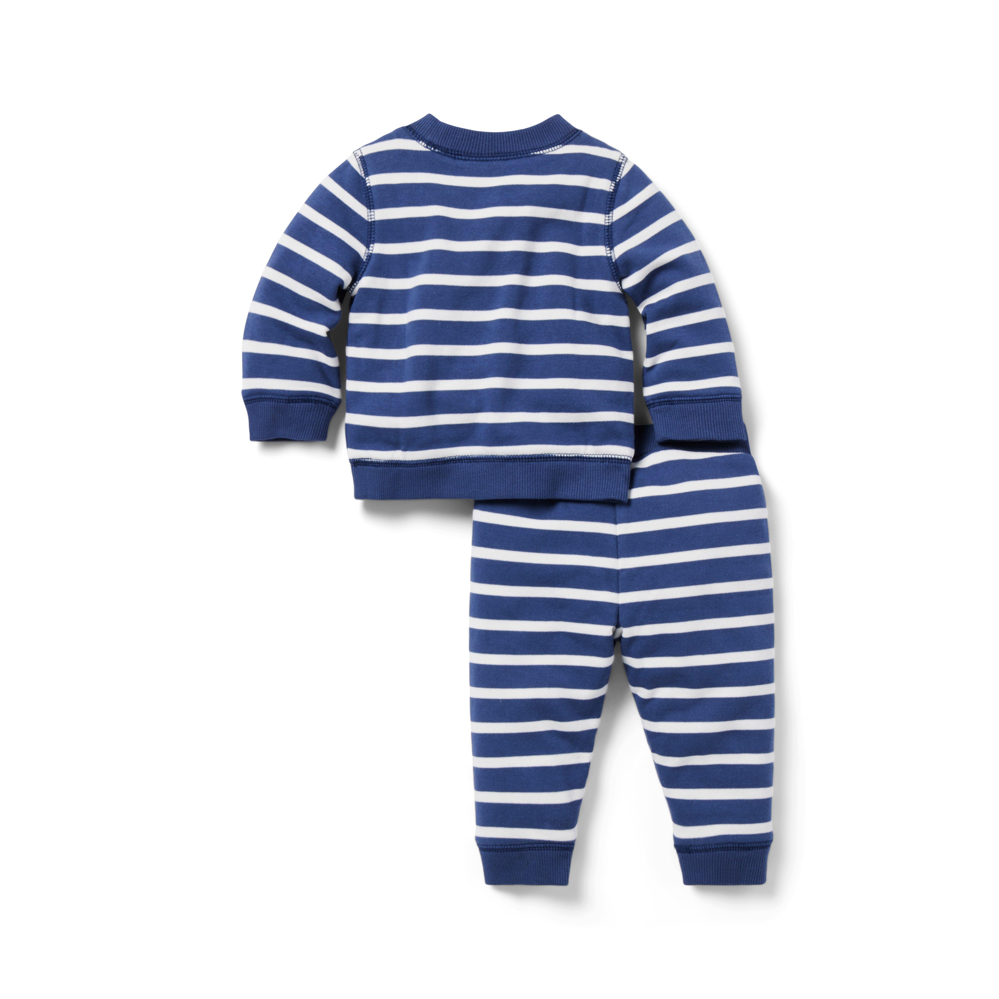 Baby Striped French Terry Matching Set image number 1