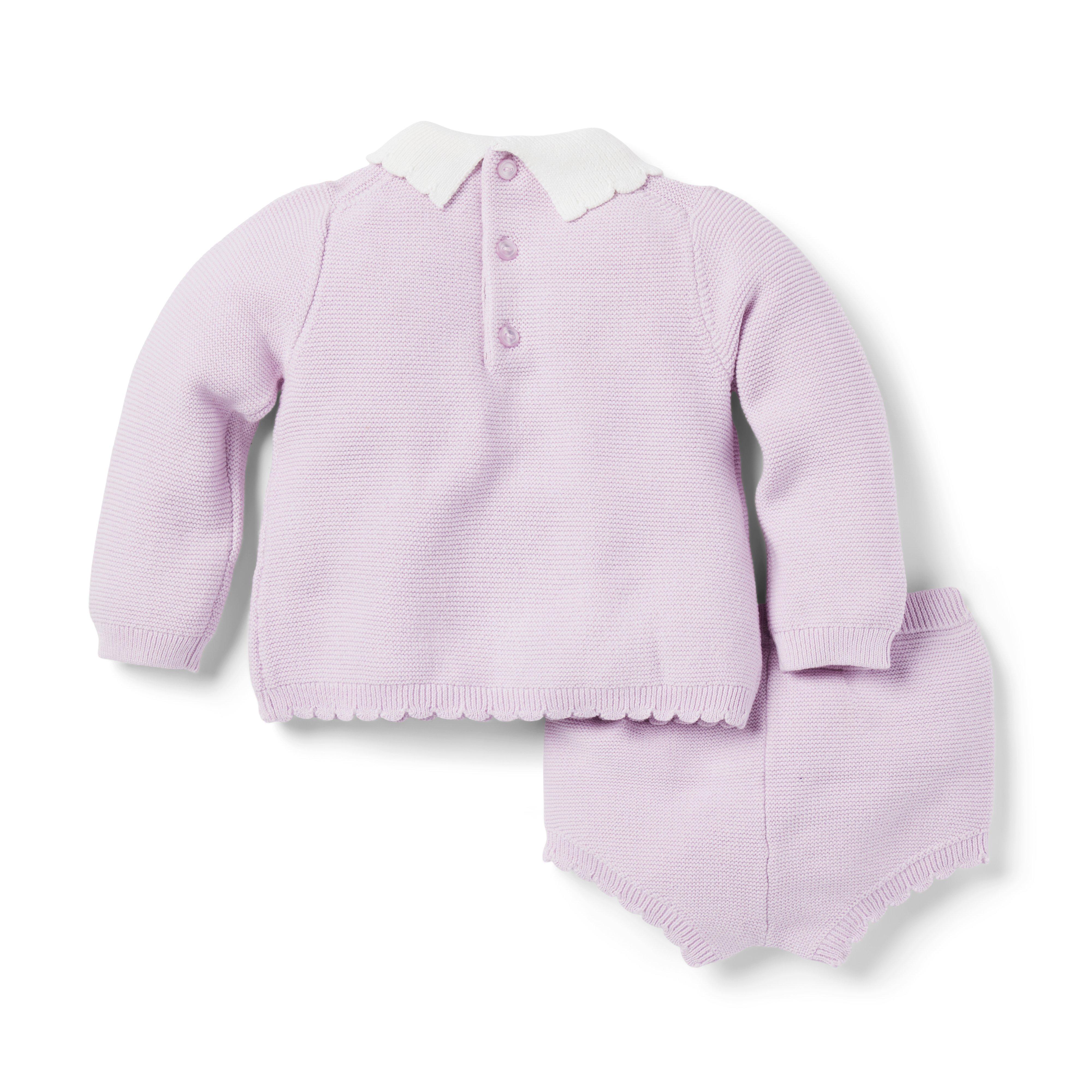 Baby Pointelle Sweater Matching Set image number 1