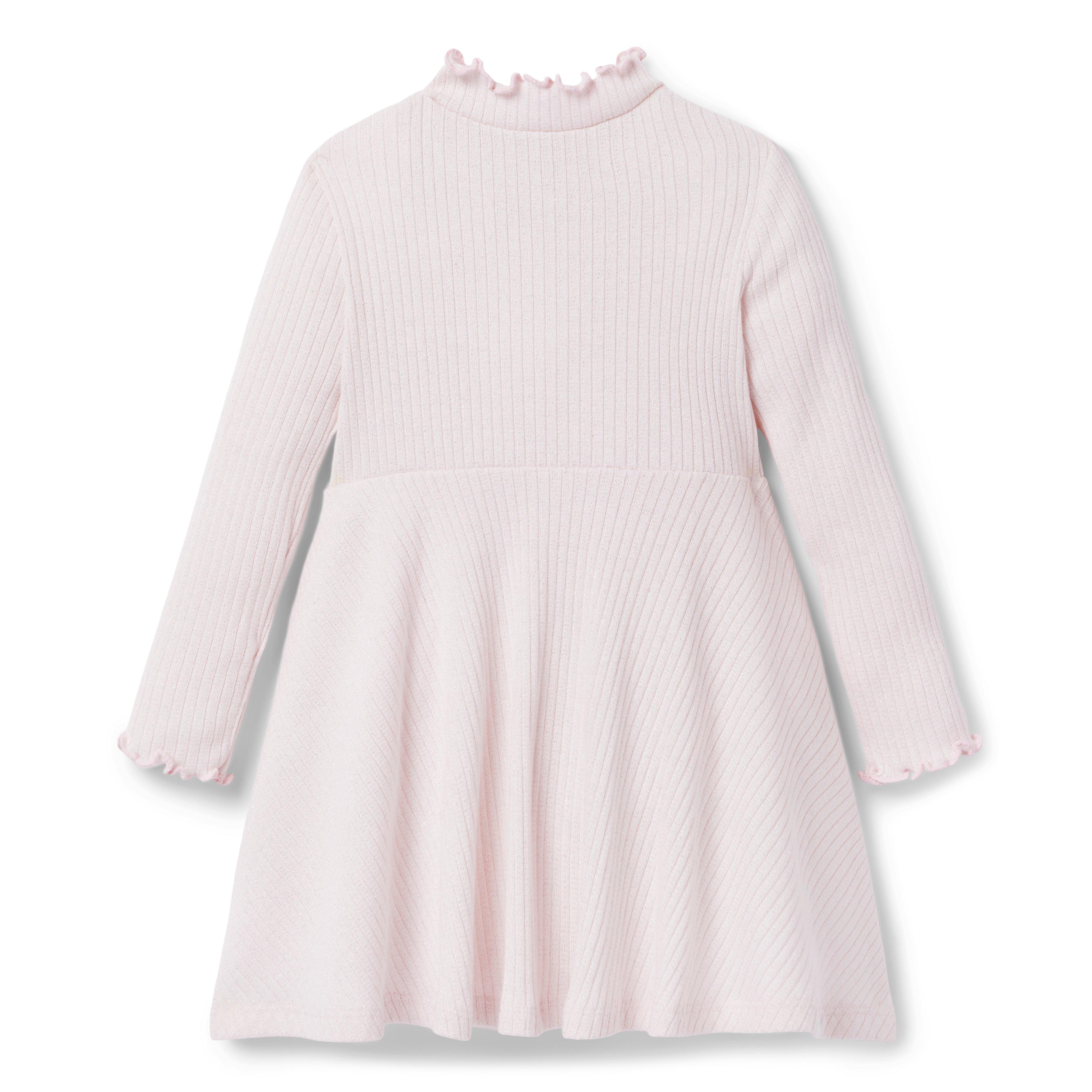 Ribbed Ruffle Trim Dress