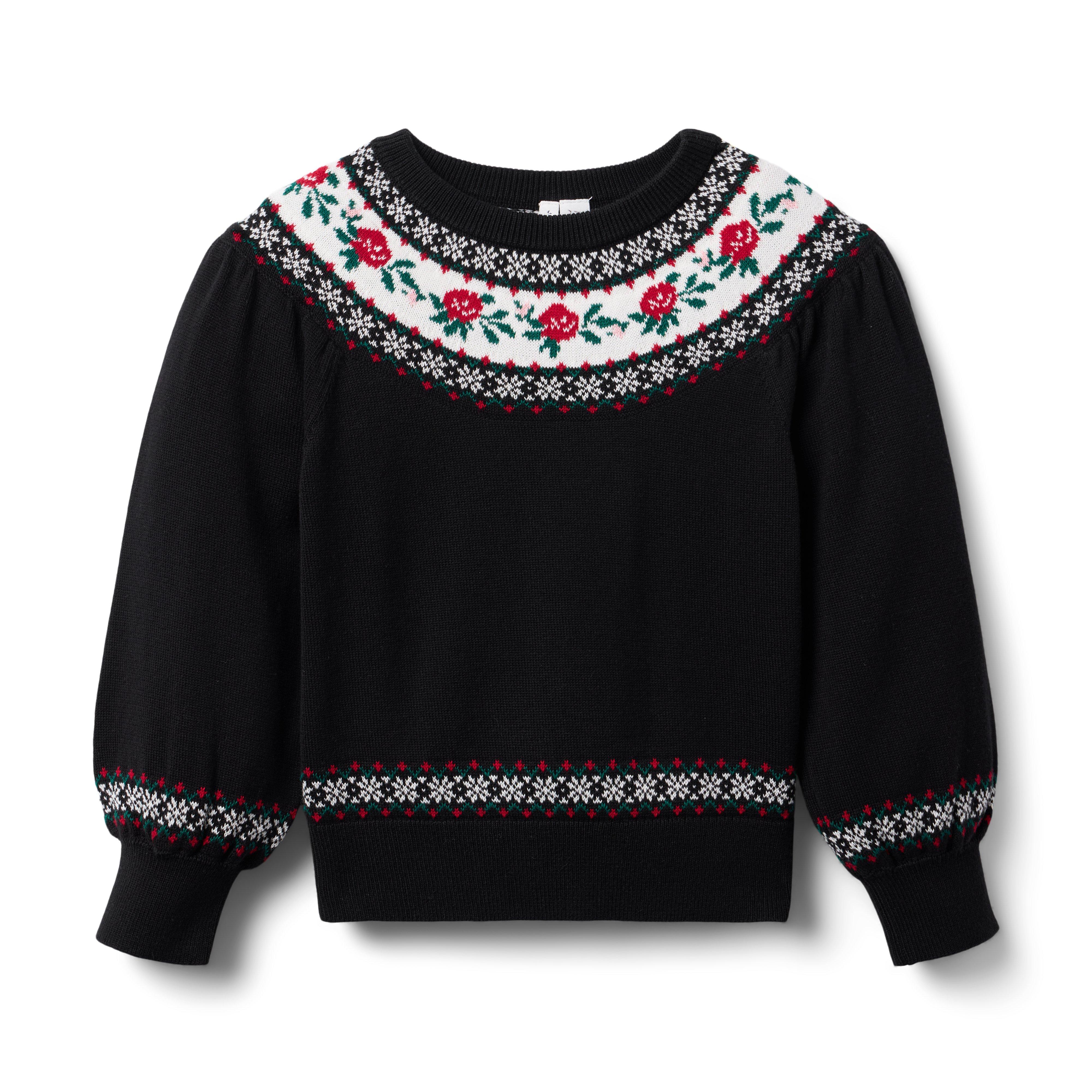 American Girl® x Janie and Jack Rose Fair Isle Sweater image number 1
