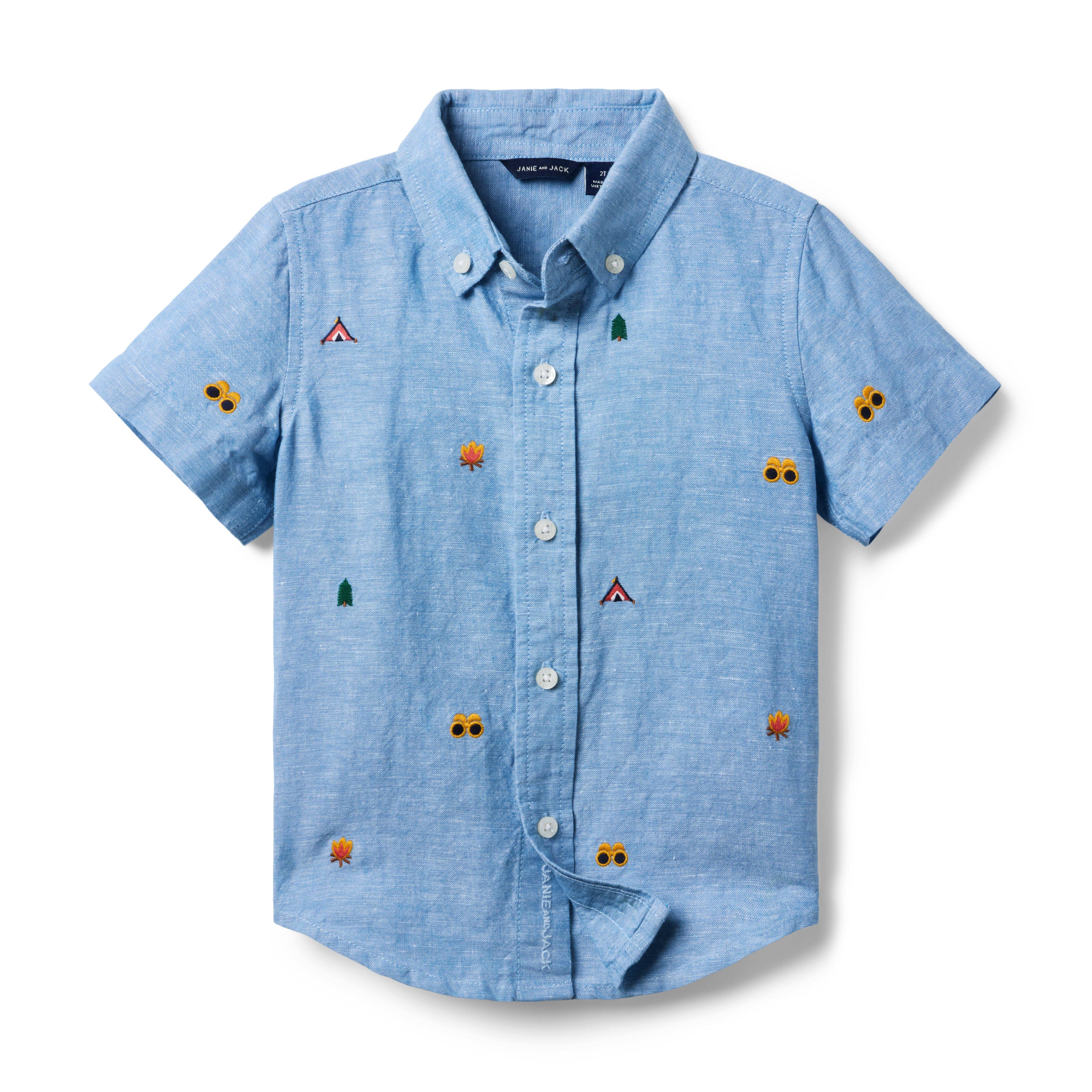 Embroidered Linen-Cotton Shirt