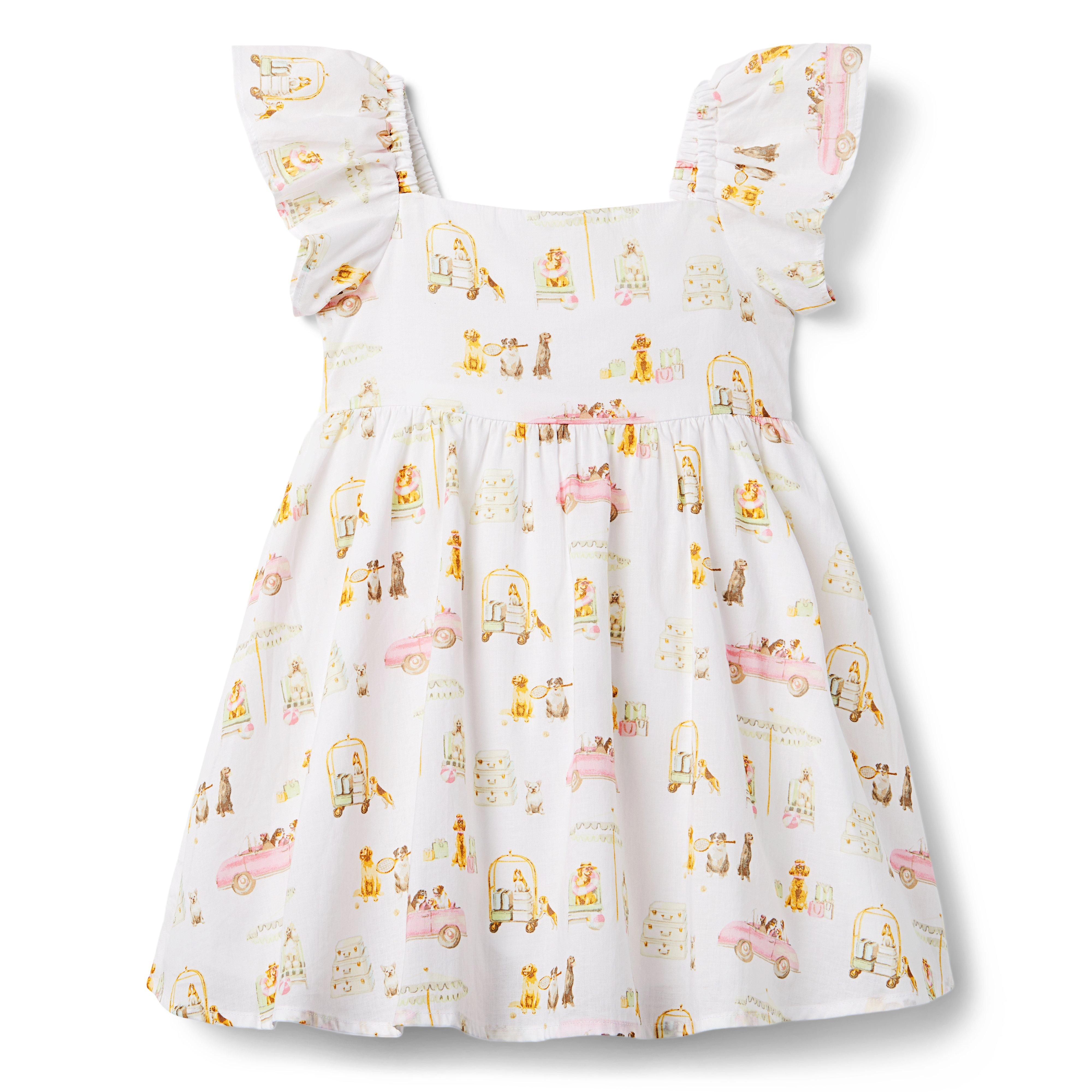 Girl White Dog Days Gray Malin Dog Days Dress by Janie and Jack