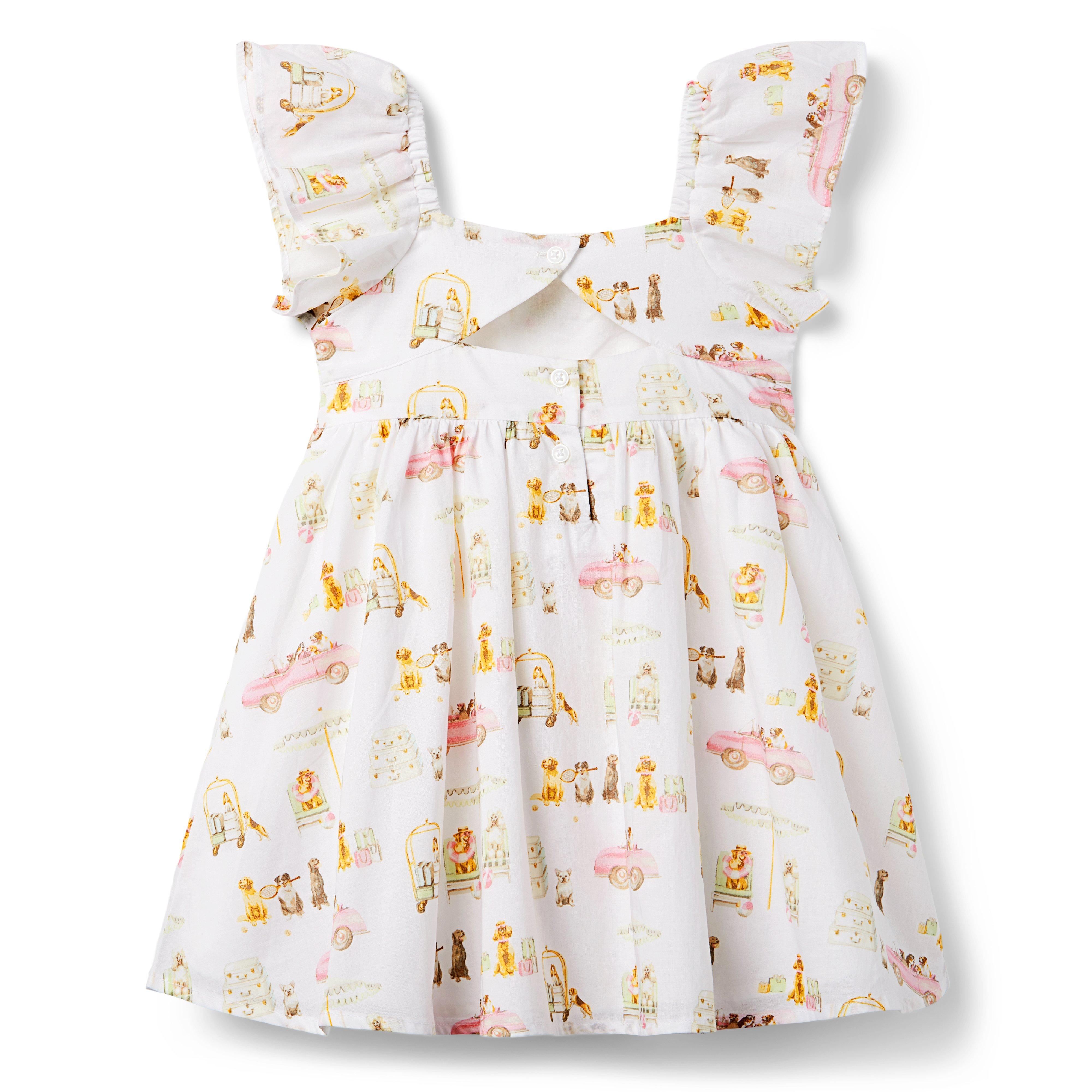 Girl White Dog Days Gray Malin Dog Days Dress by Janie and Jack