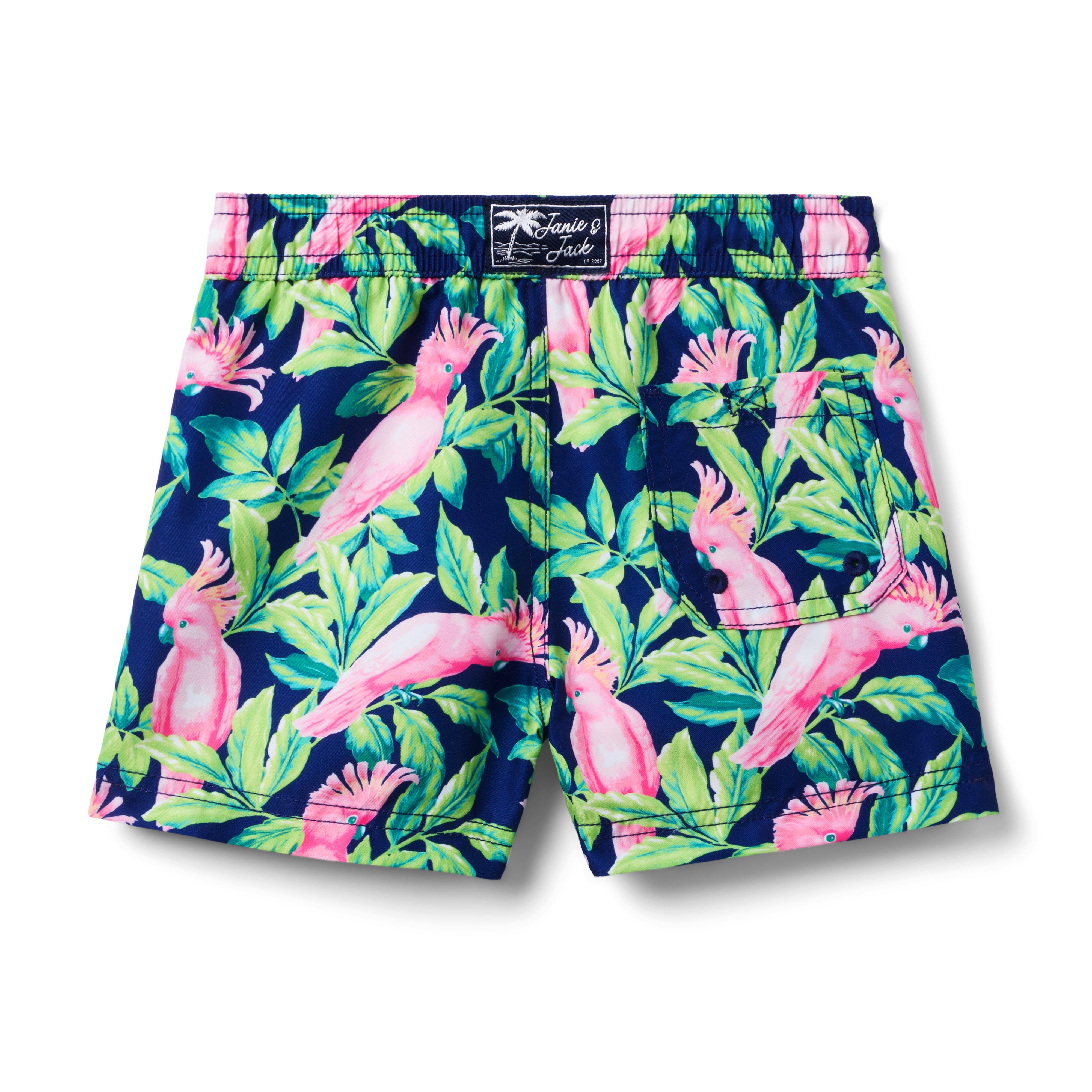 Recycled Tropical Bird Swim Trunk image number 1